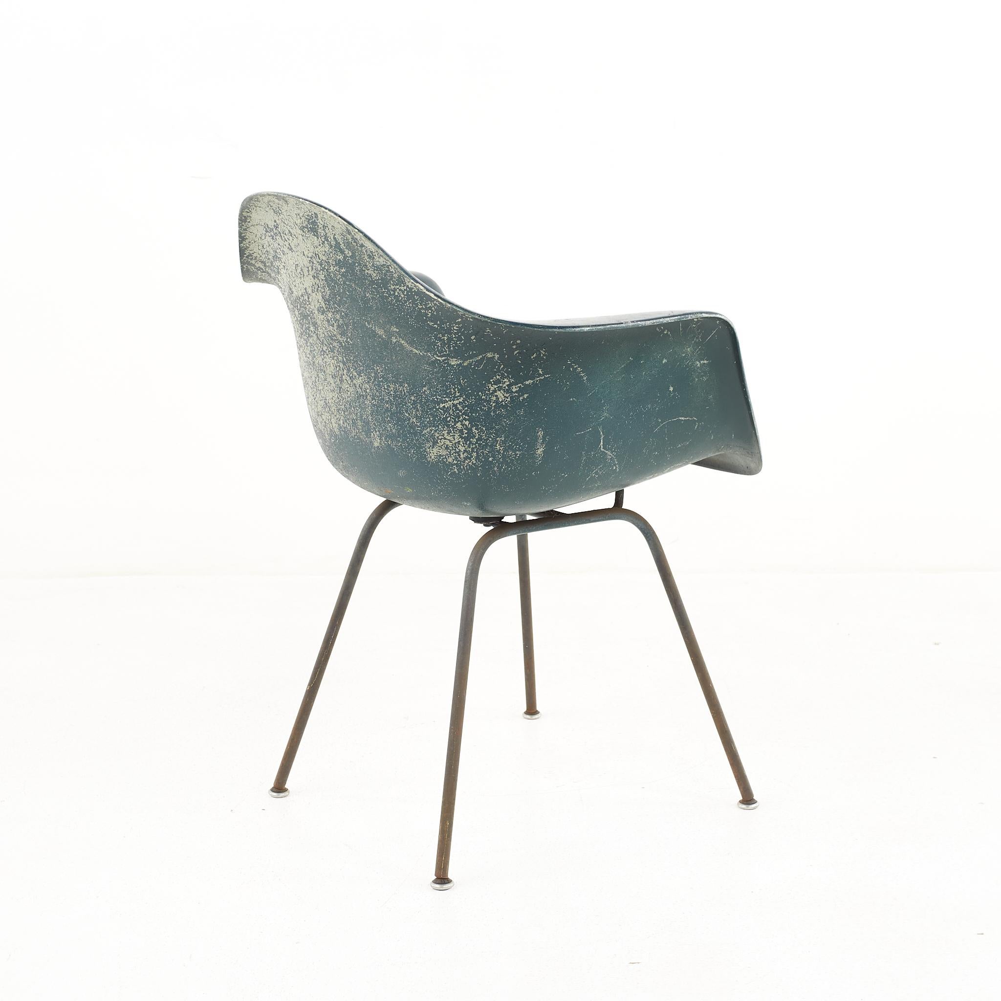 American Eames for Herman Miller Mid-Century Fiberglass Green Shell Chair
