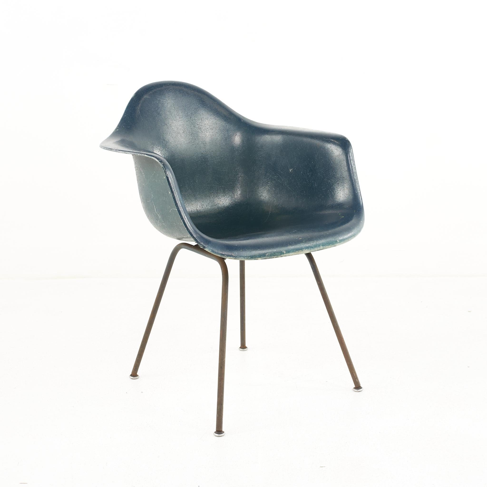 Eames for Herman Miller Mid-Century Fiberglass Green Shell Chair 1