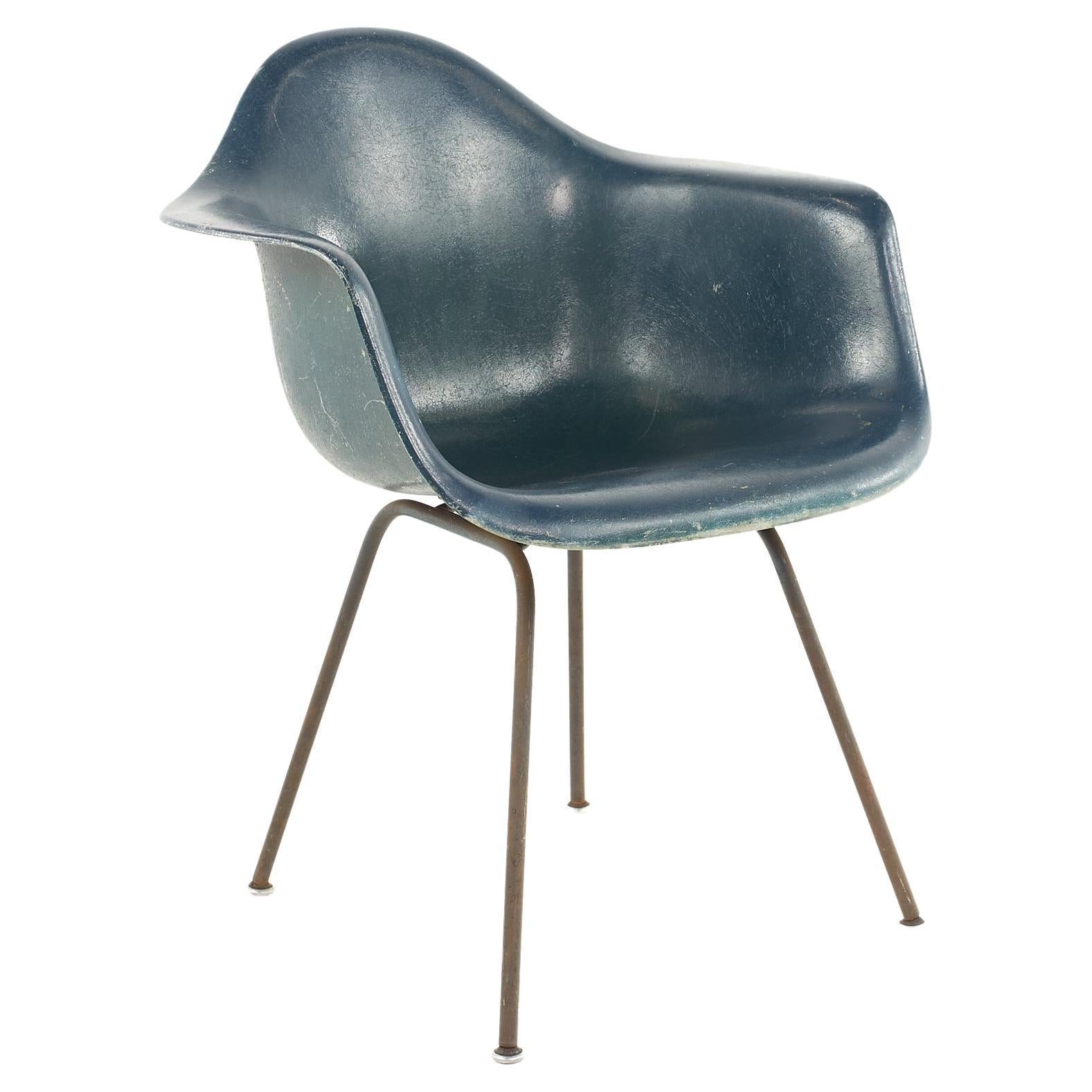 Eames for Herman Miller Mid-Century Fiberglass Green Shell Chair