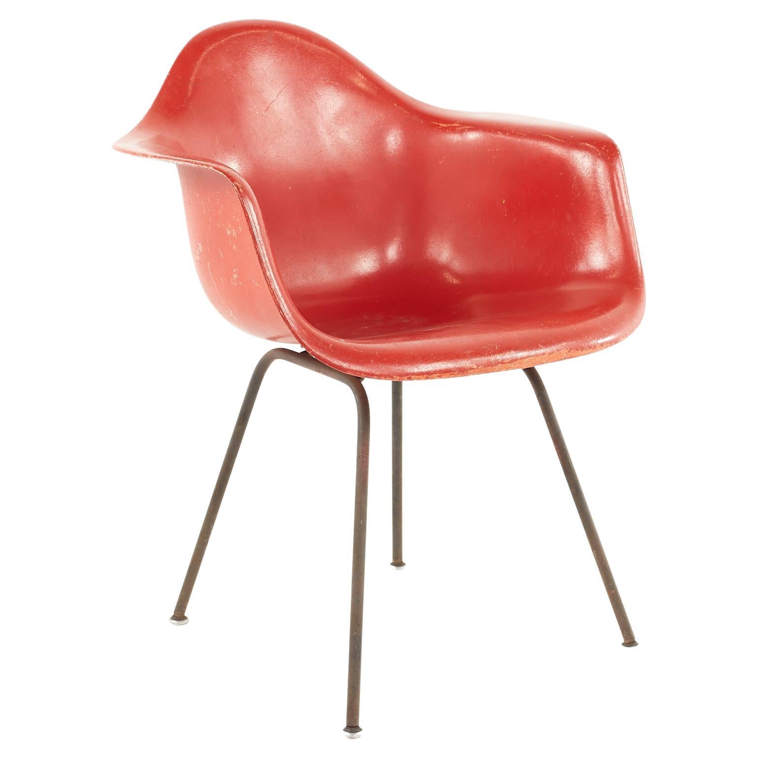 Eames For Herman Miller Mid Century Fiberglass Shell Red Chair