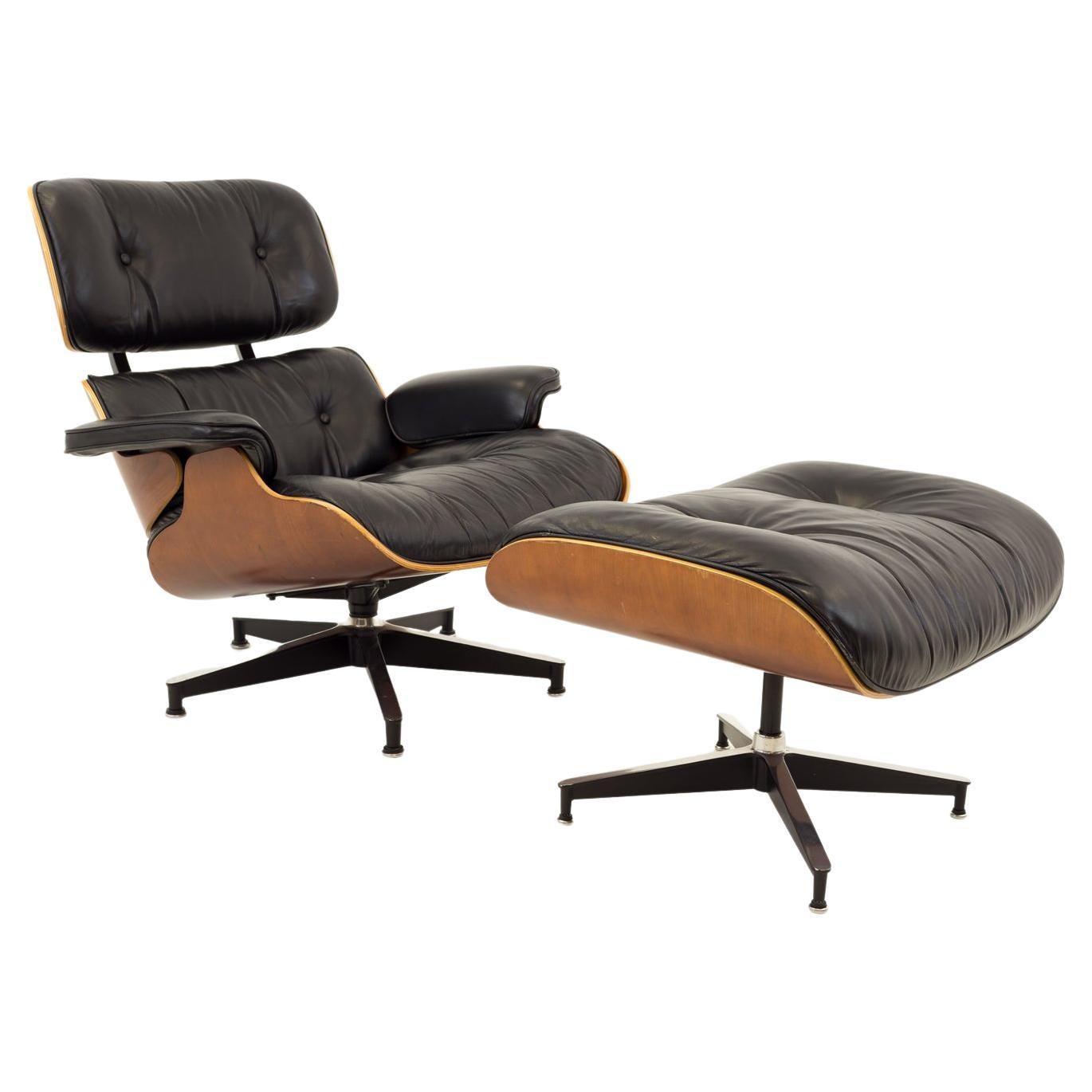 Eames for Herman Miller Mid Century Lounge Chair in Cherry with Ottoman