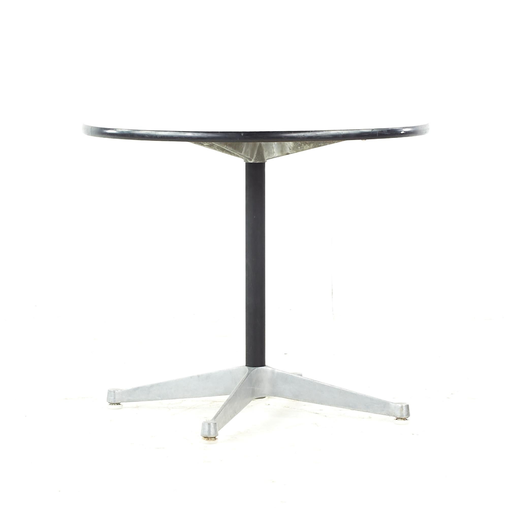Mid-Century Modern Eames for Herman Miller Mid Century Round White Laminate Side Table For Sale