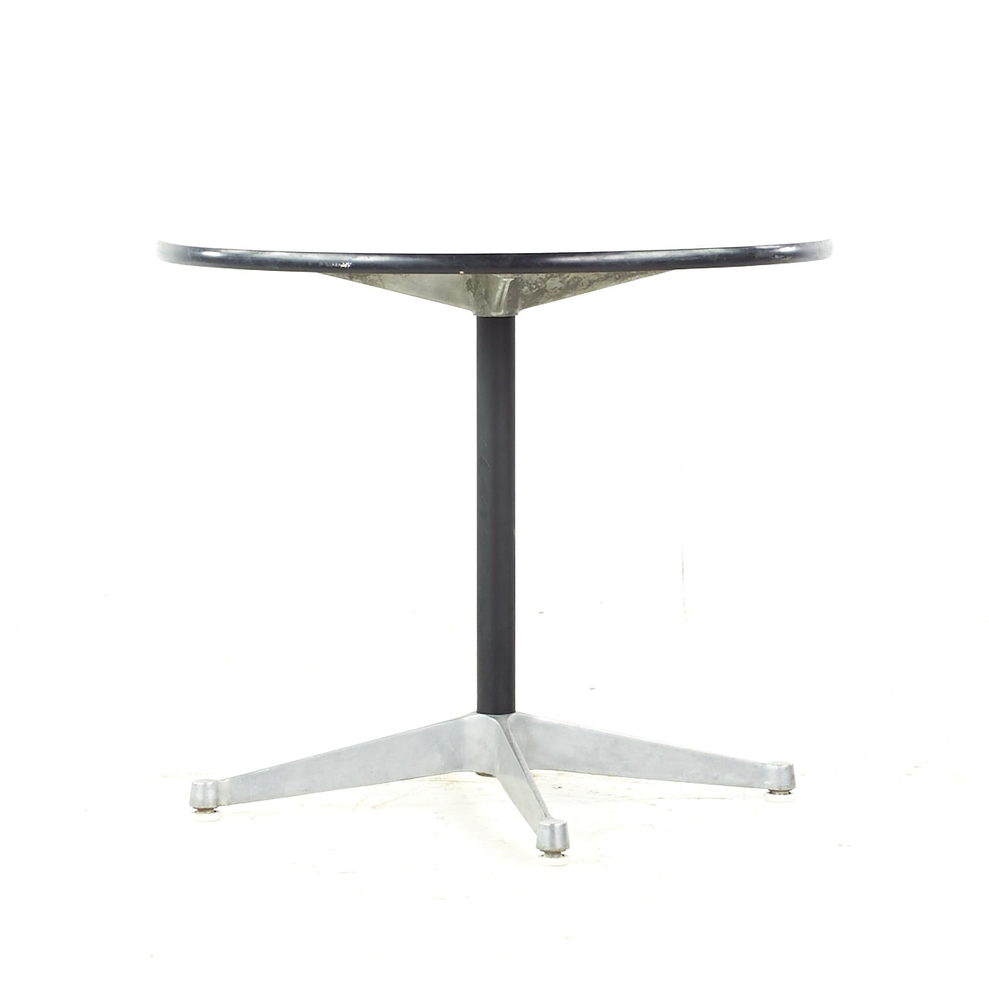 Late 20th Century Eames for Herman Miller Mid Century Round White Laminate Side Table For Sale