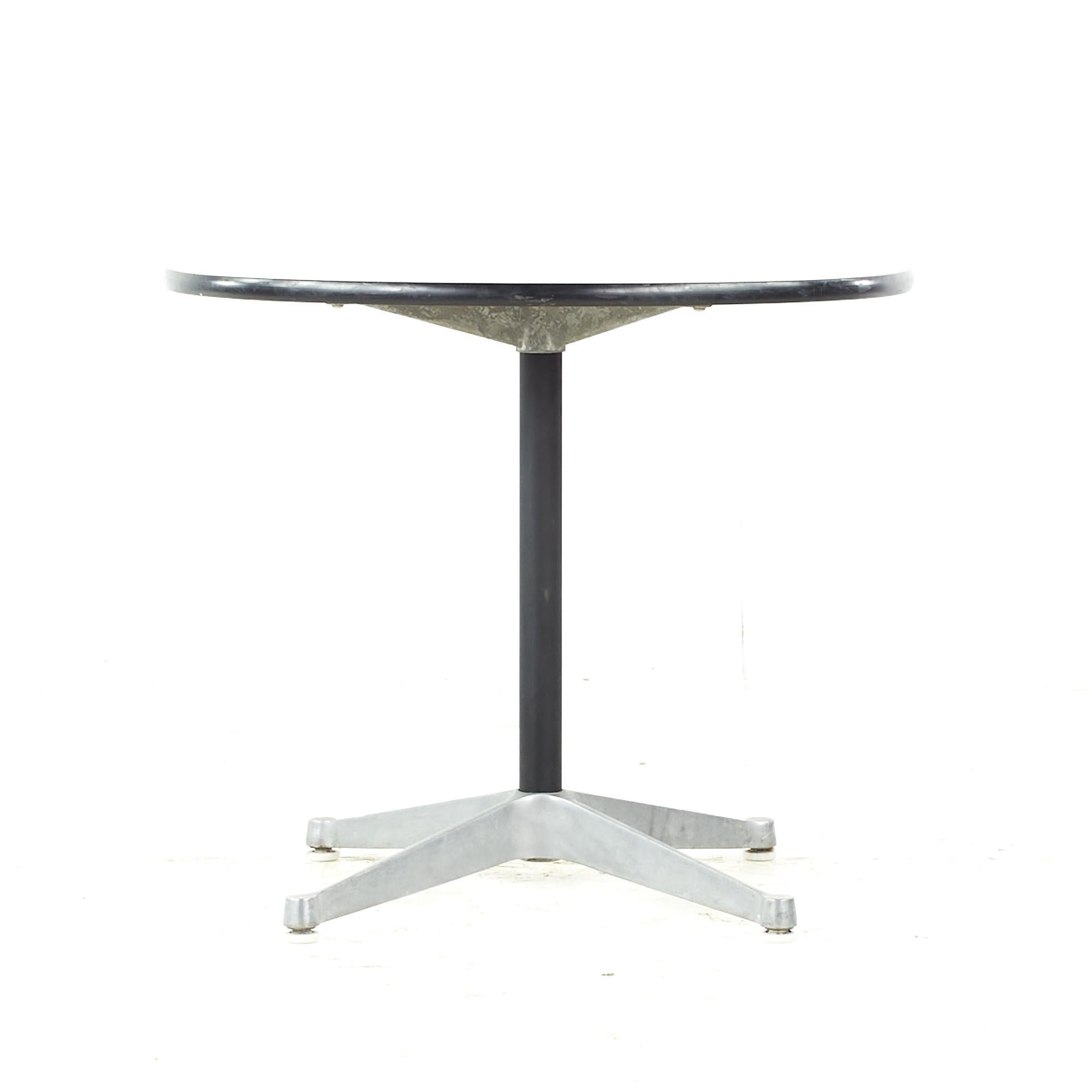 Metal Eames for Herman Miller Mid Century Round White Laminate Side Table For Sale