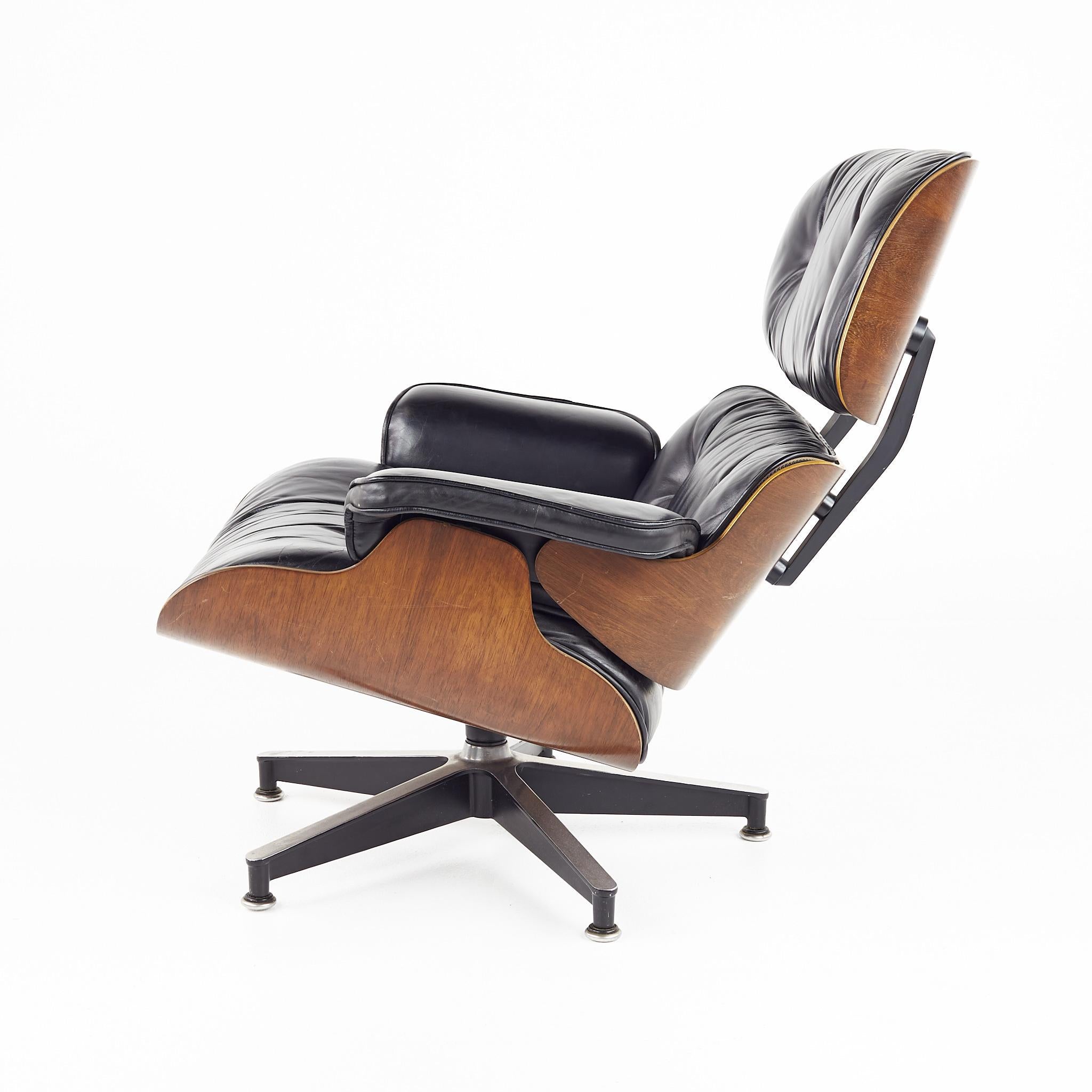 Eames for Herman Miller Mid Century Walnut Lounge Chair with Ottoman 7