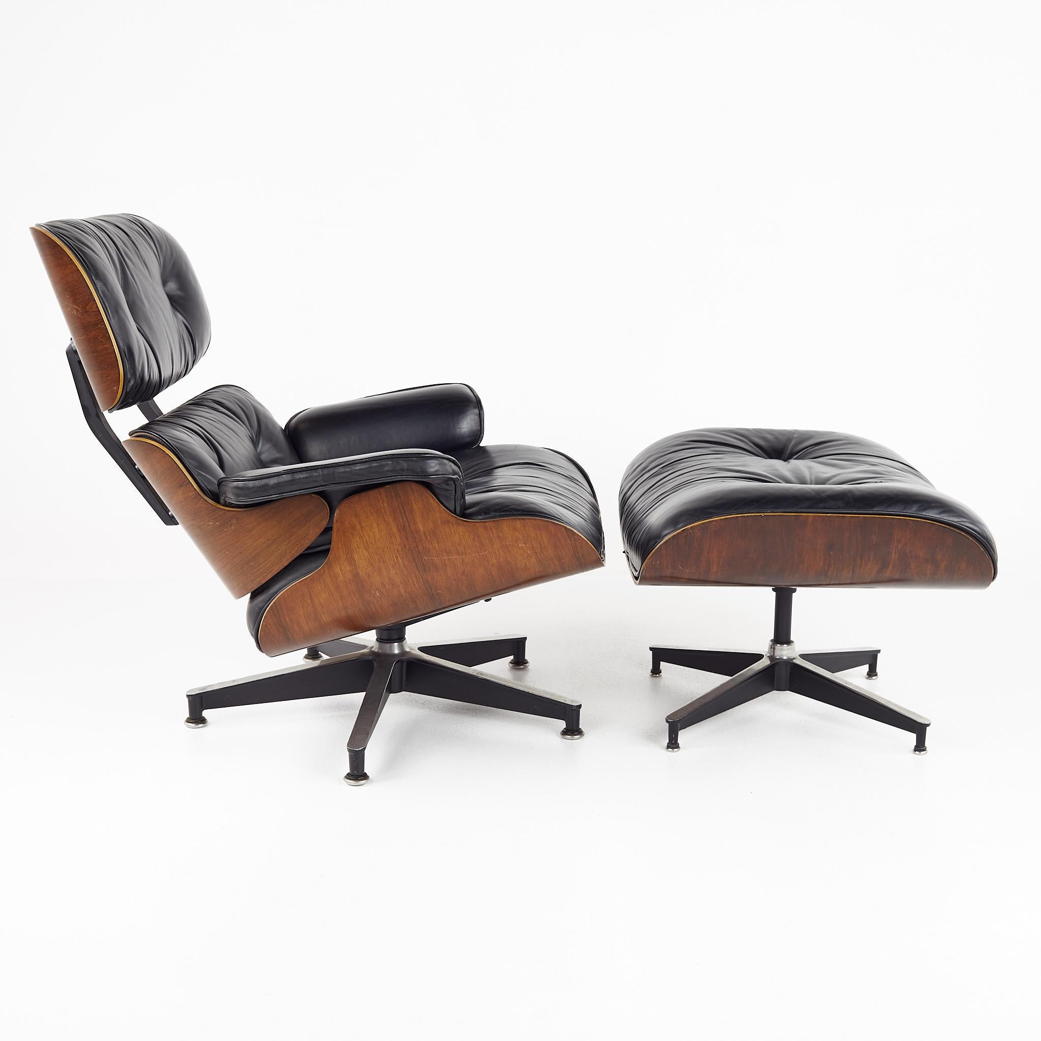 American Eames for Herman Miller Mid Century Walnut Lounge Chair with Ottoman