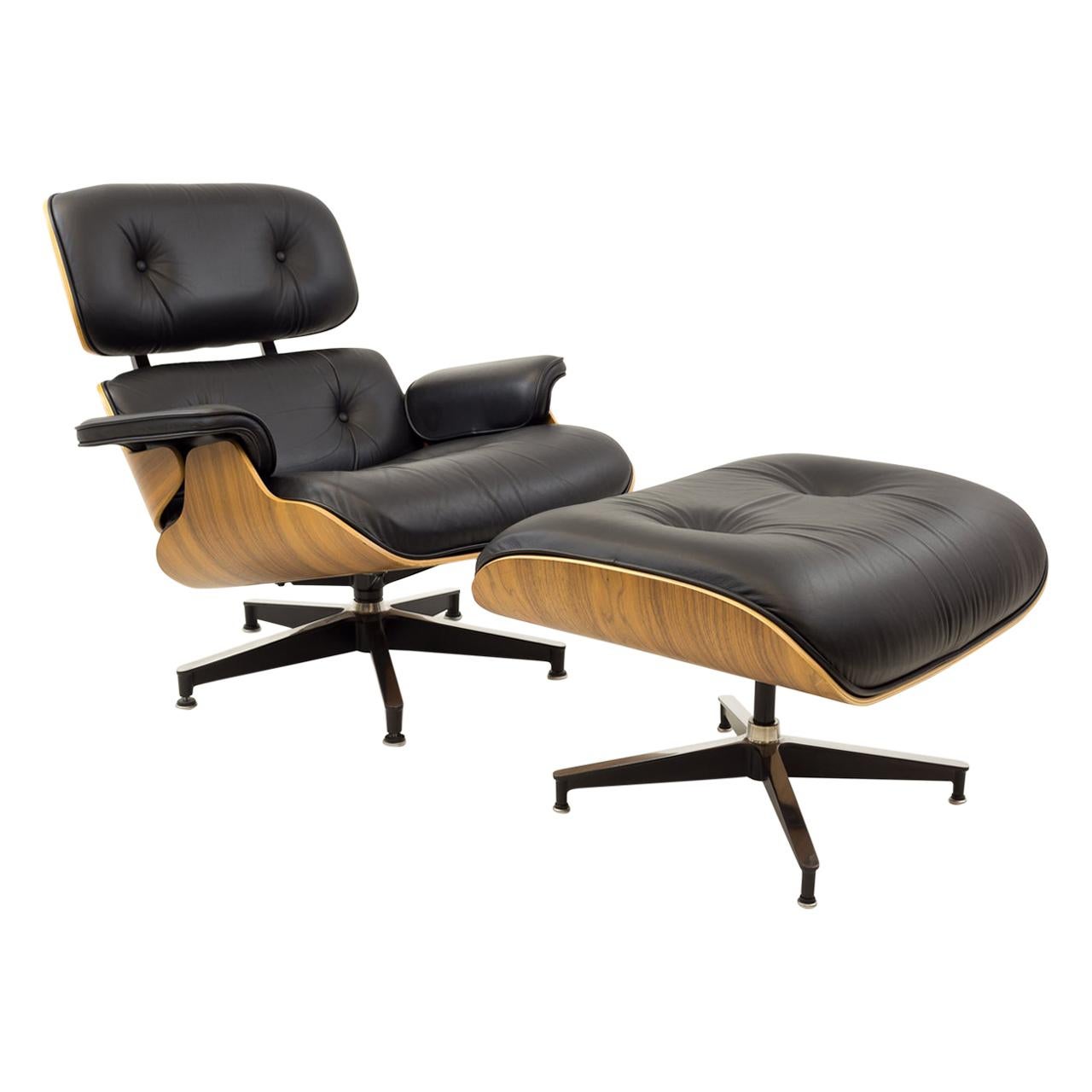 Eames for Herman Miller Mid Century Lounge Chair in Walnut with Ottoman