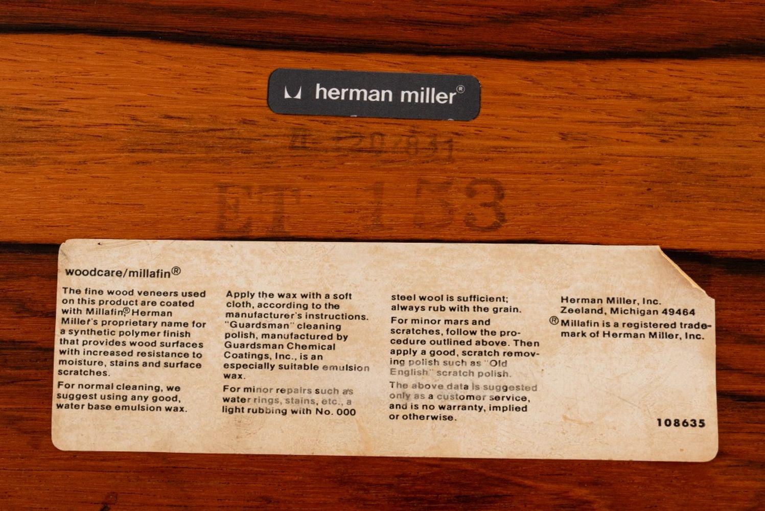 20th Century Eames for Herman Miller Racetrack Table For Sale