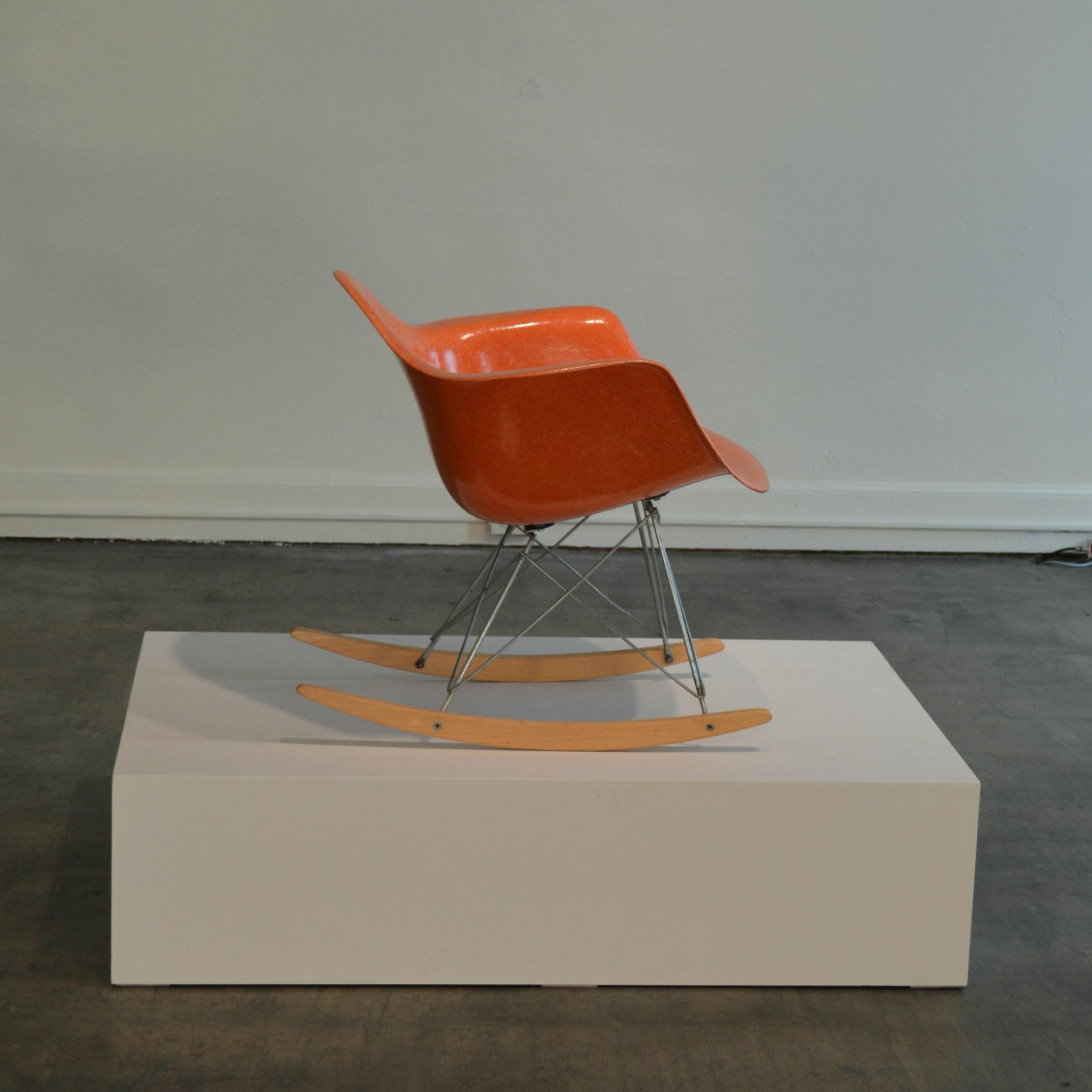 Molded Eames for Herman Miller Red Orange RAR Rocker