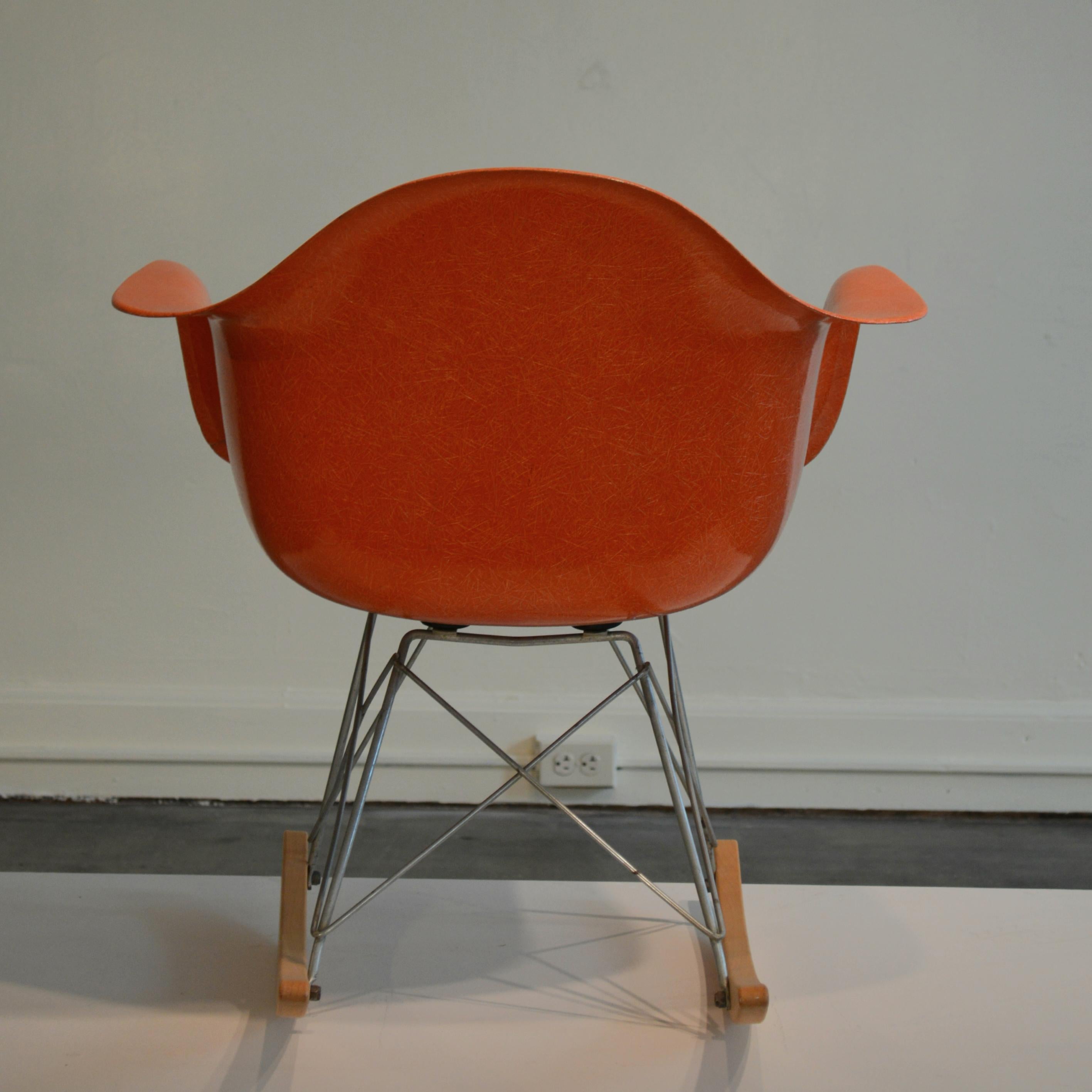 Birch Eames for Herman Miller Red Orange RAR Rocker