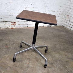 Eames for Herman Miller Rolling Side Table Universal Base Faux Wood Laminate Top