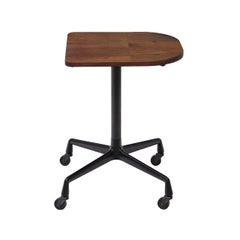 Herman Miller Rolling Table Base with Custom Solid Walnut Top