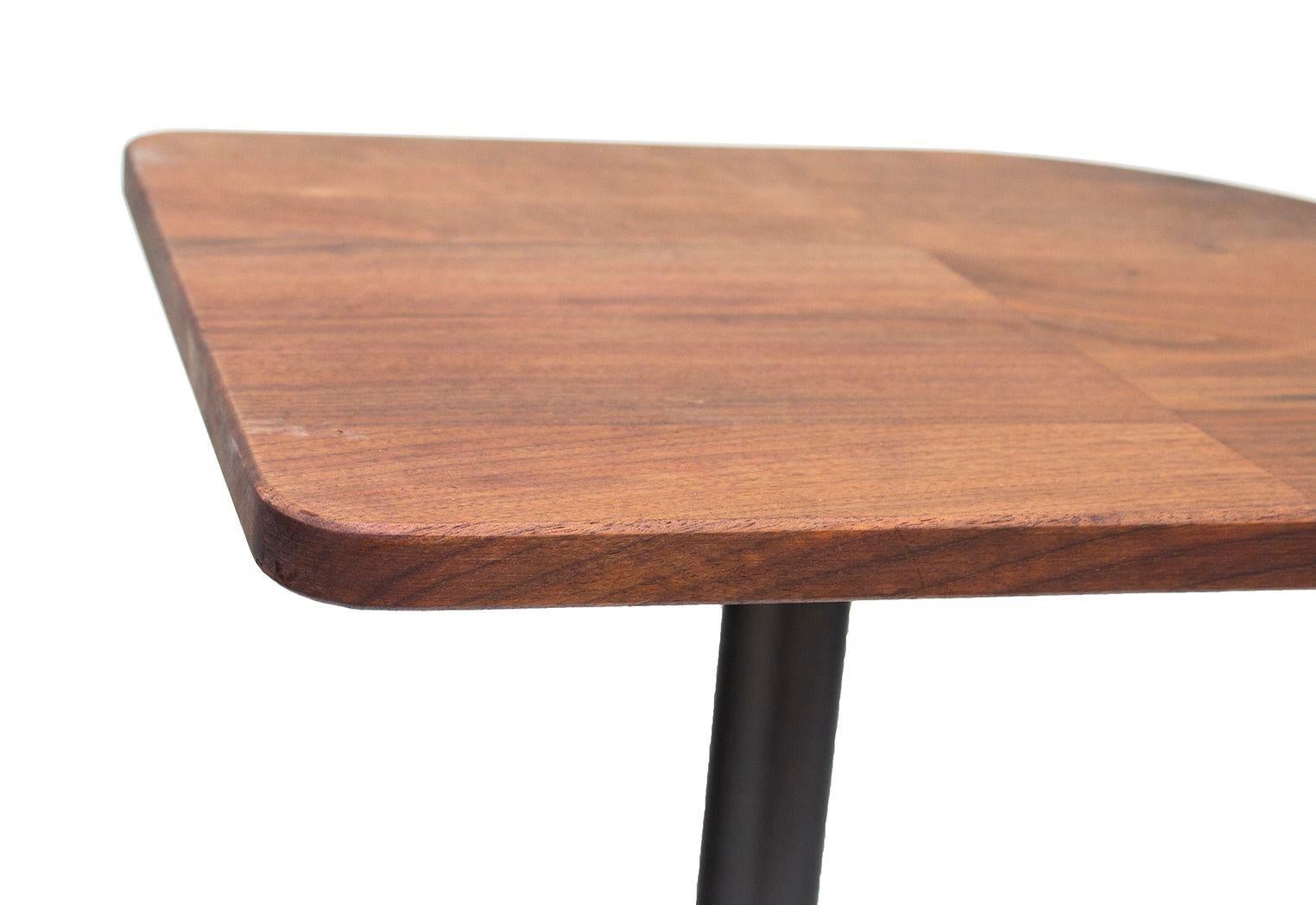 American Herman Miller Rolling Table Base with Custom Solid Walnut Top For Sale