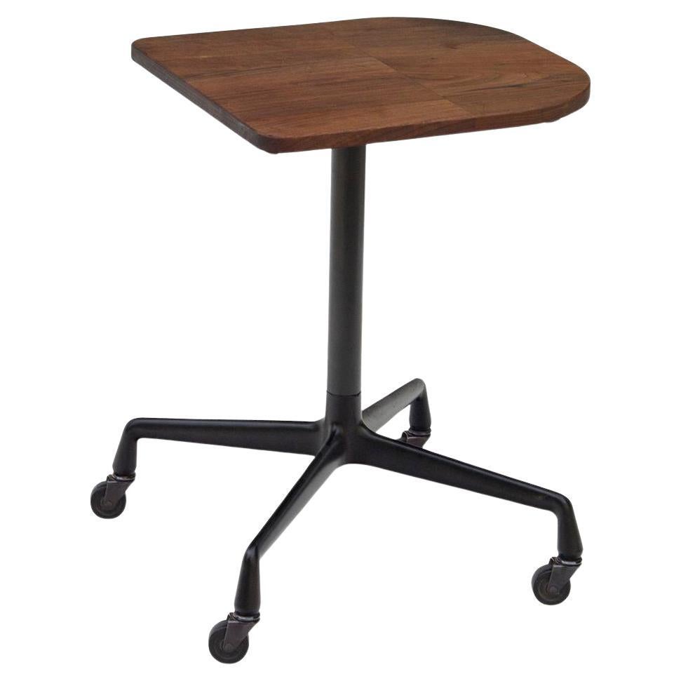 Herman Miller Rolling Table Base with Custom Solid Walnut Top For Sale