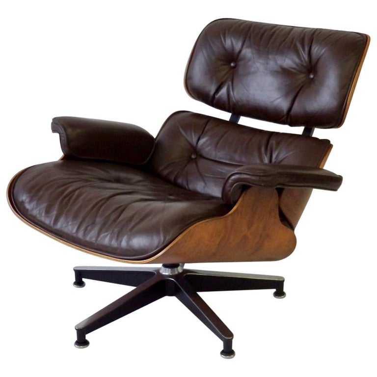 Eames for Herman Miller Rosewood Shell with Brown Leather 670 Lounge