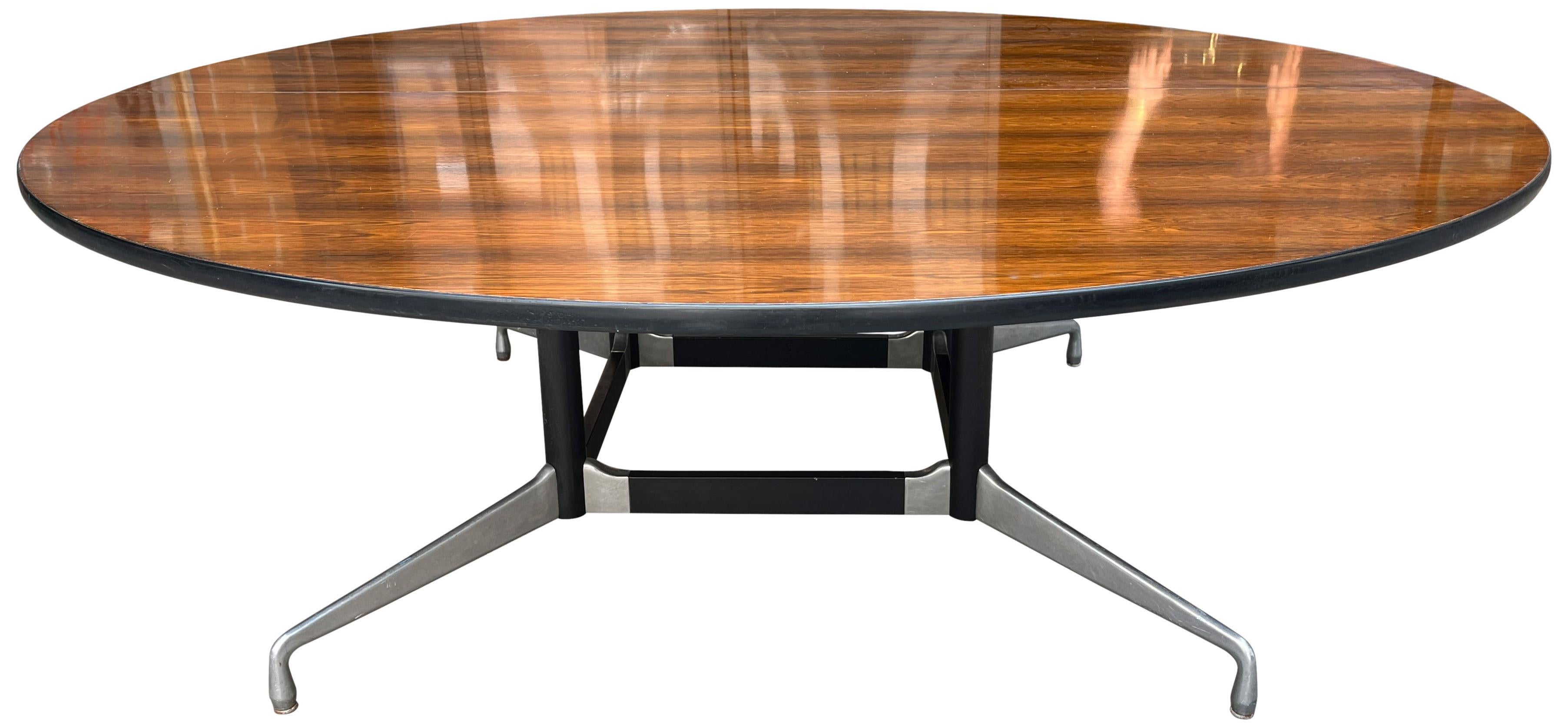 Mid-Century Modern Eames for Herman Miller Round Seven Foot Conference Table in Rosewood For Sale