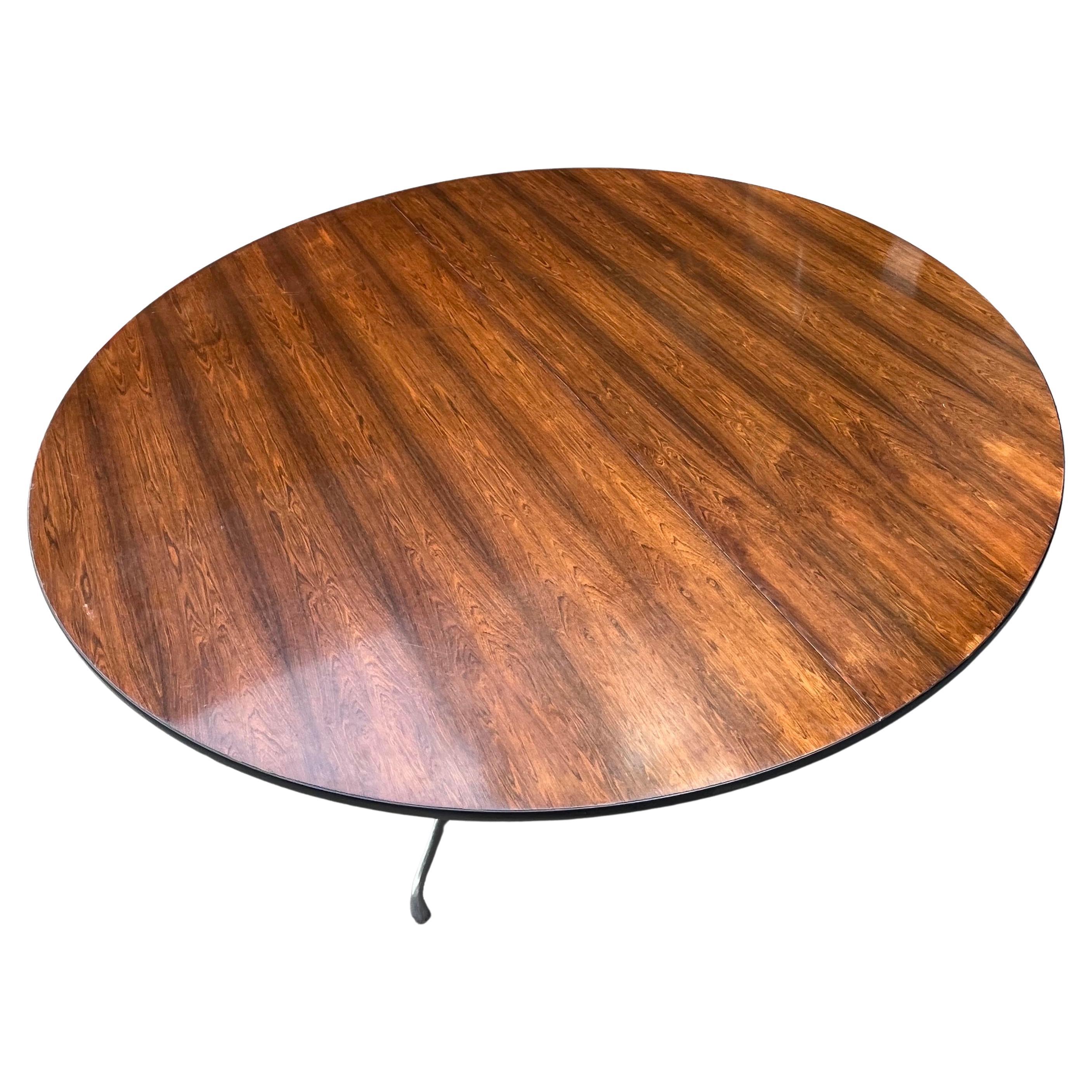 Aluminum Eames for Herman Miller Round Seven Foot Conference Table in Rosewood For Sale