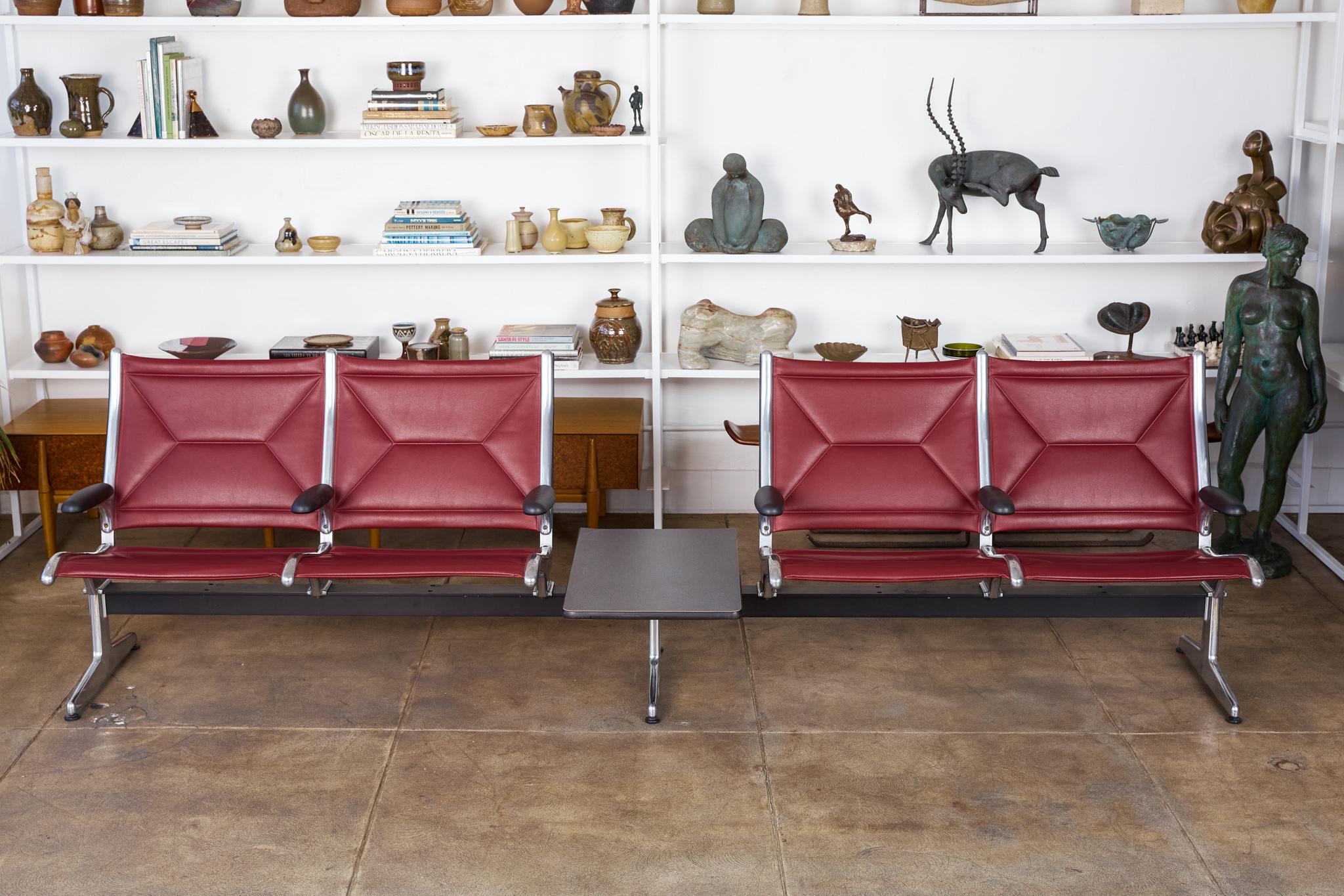 Mid-Century Modern Eames for Herman Miller Seating System in Burgundy
