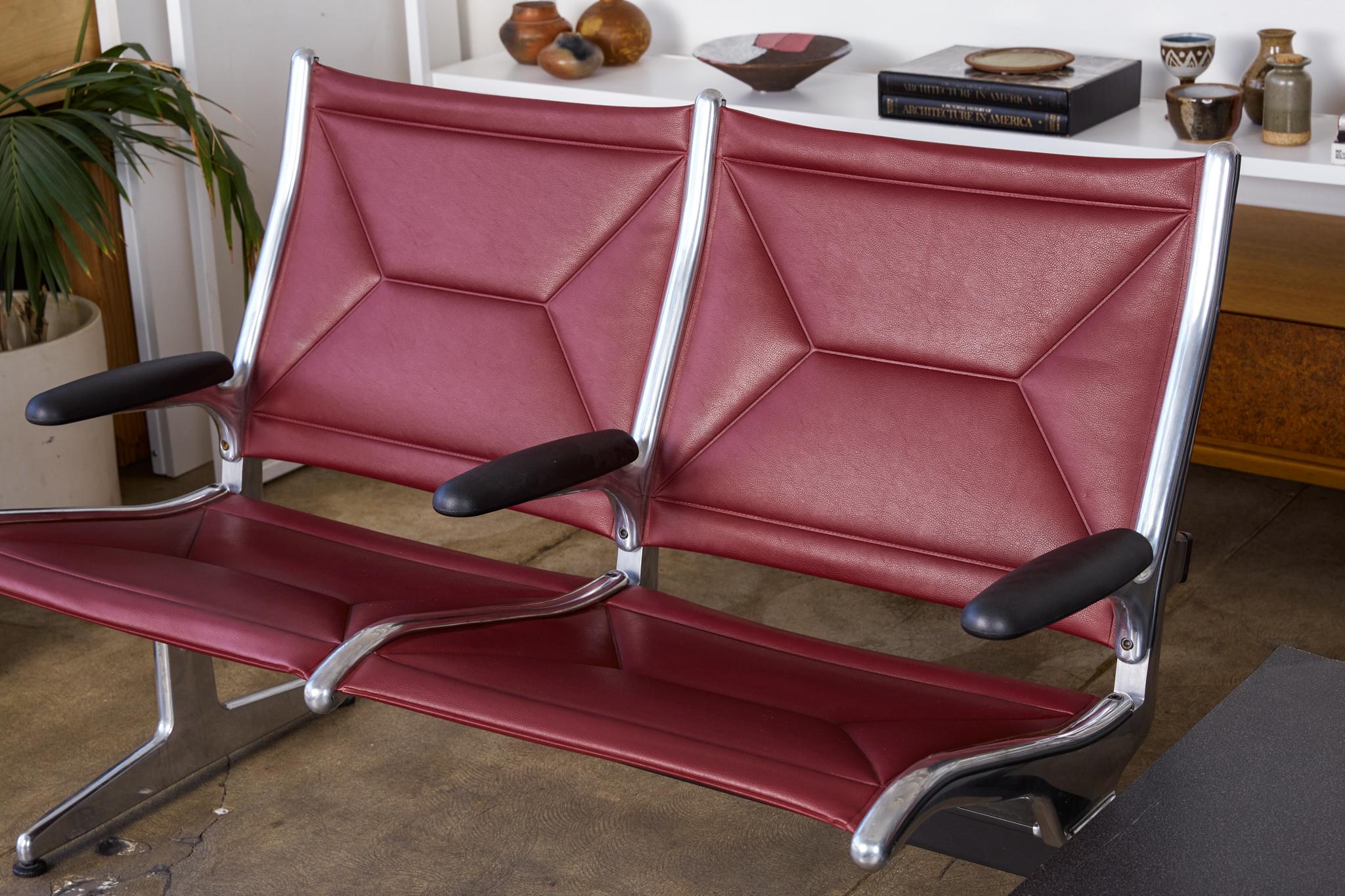 Eames for Herman Miller Seating System in Burgundy In Excellent Condition In Los Angeles, CA