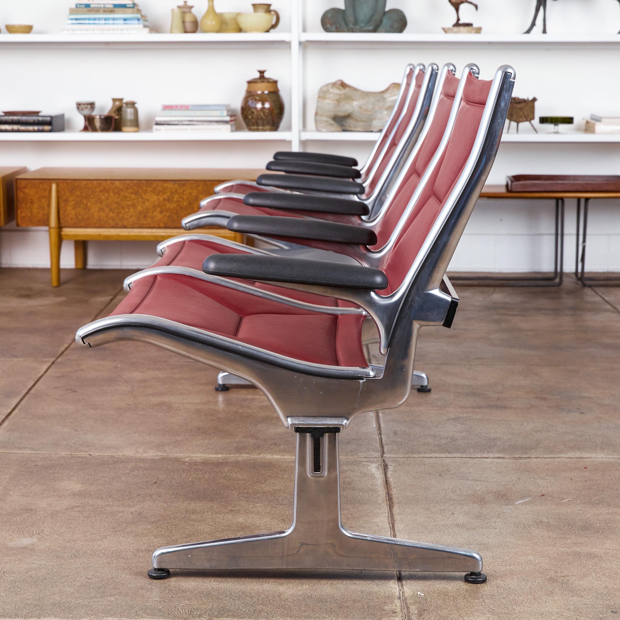 Aluminum Eames for Herman Miller Seating System in Burgundy