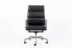Eames for Herman Miller Tall Black Leather Desk Chair Soft Pad