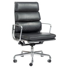 Eames for Herman Miller Tall Black Leather Desk Chair Soft Pad