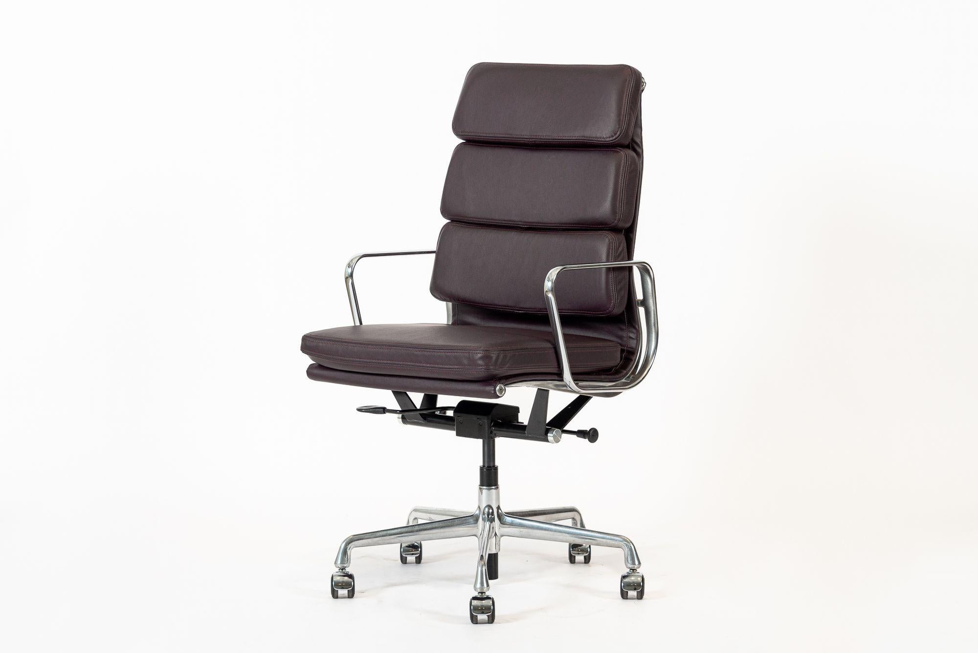Mid-Century Modern Eames for Herman Miller Tall Dark Purple Desk Chair 2 Available