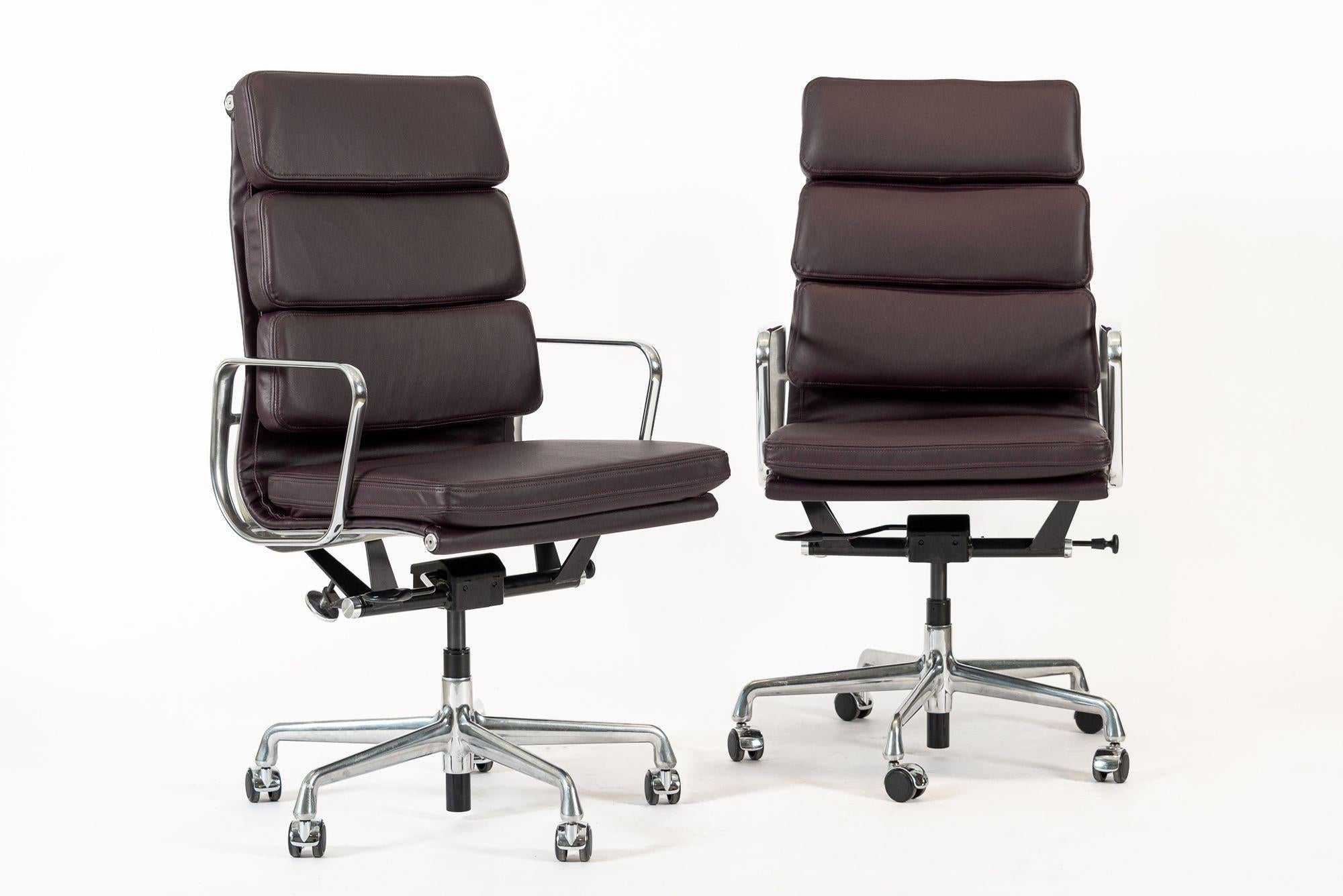 Eames for Herman Miller Tall Dark Purple Desk Chairs Set of 2 5