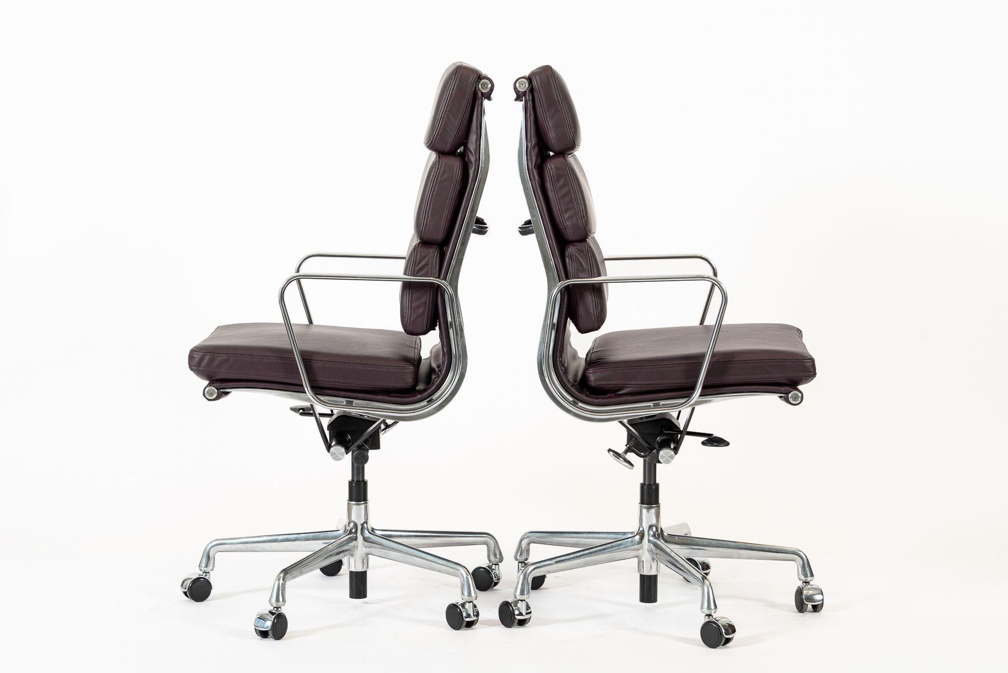 American Eames for Herman Miller Tall Dark Purple Desk Chairs Set of 2