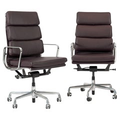 Eames for Herman Miller Tall Dark Purple Desk Chairs Set of 2