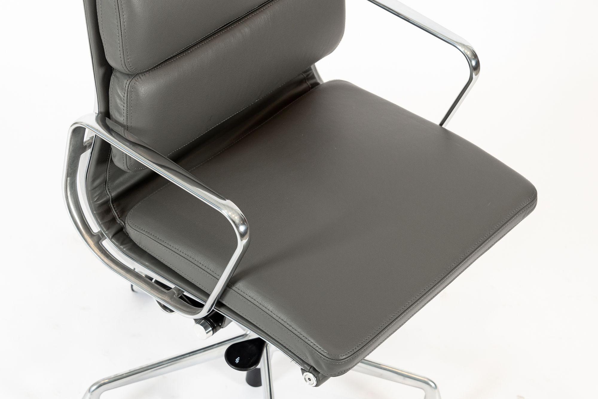 Eames for Herman Miller Tall Gray Desk Chair Aluminum Group For Sale 3