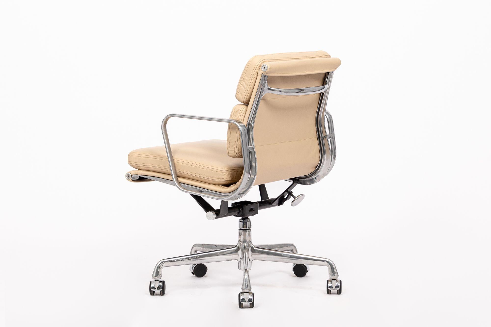Contemporary Eames for Herman Miller Tan Leather Desk Chair 2000s