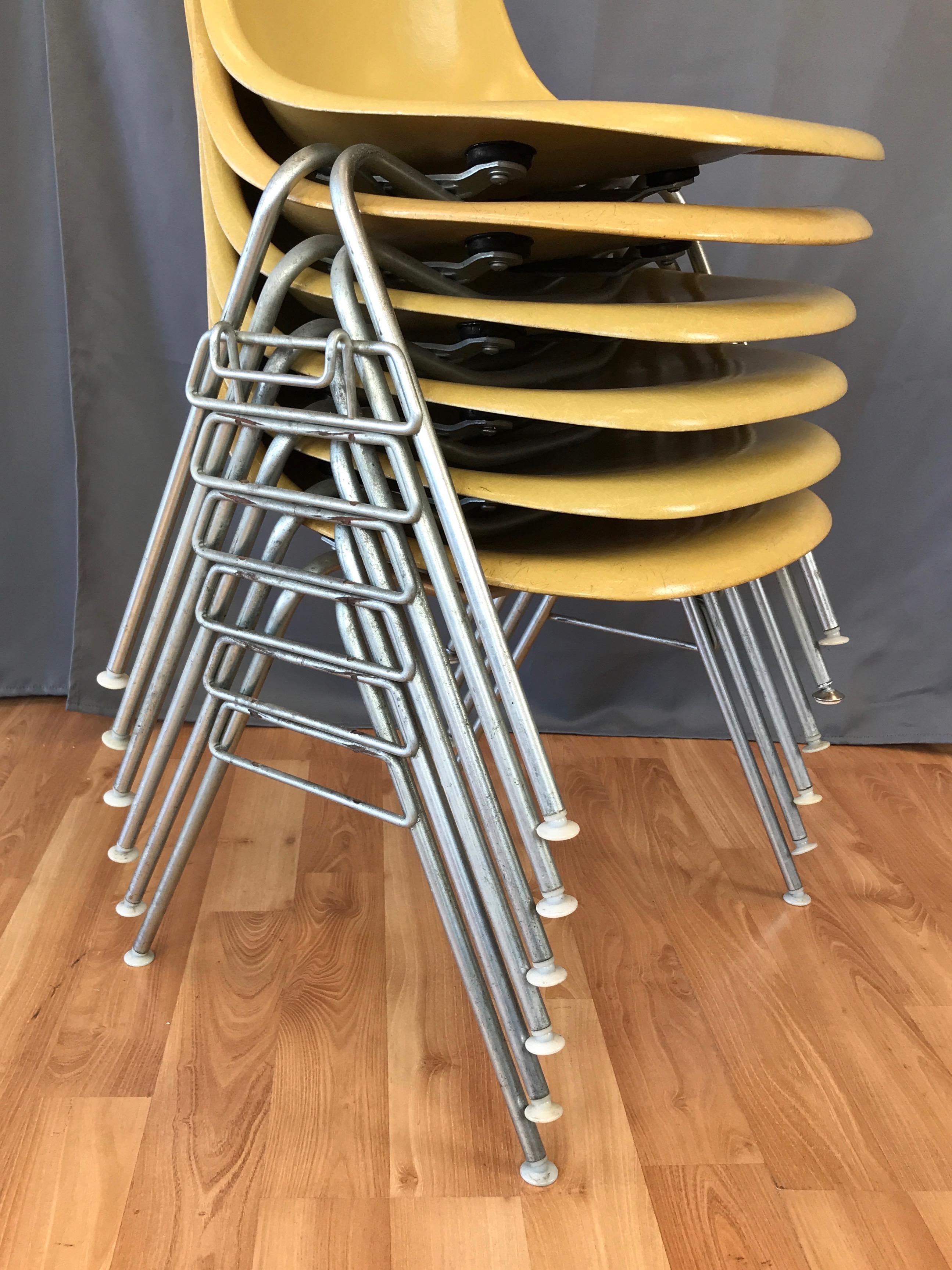 Eames for Herman Miller Vintage DSS Shell Chairs, Set of Six 6