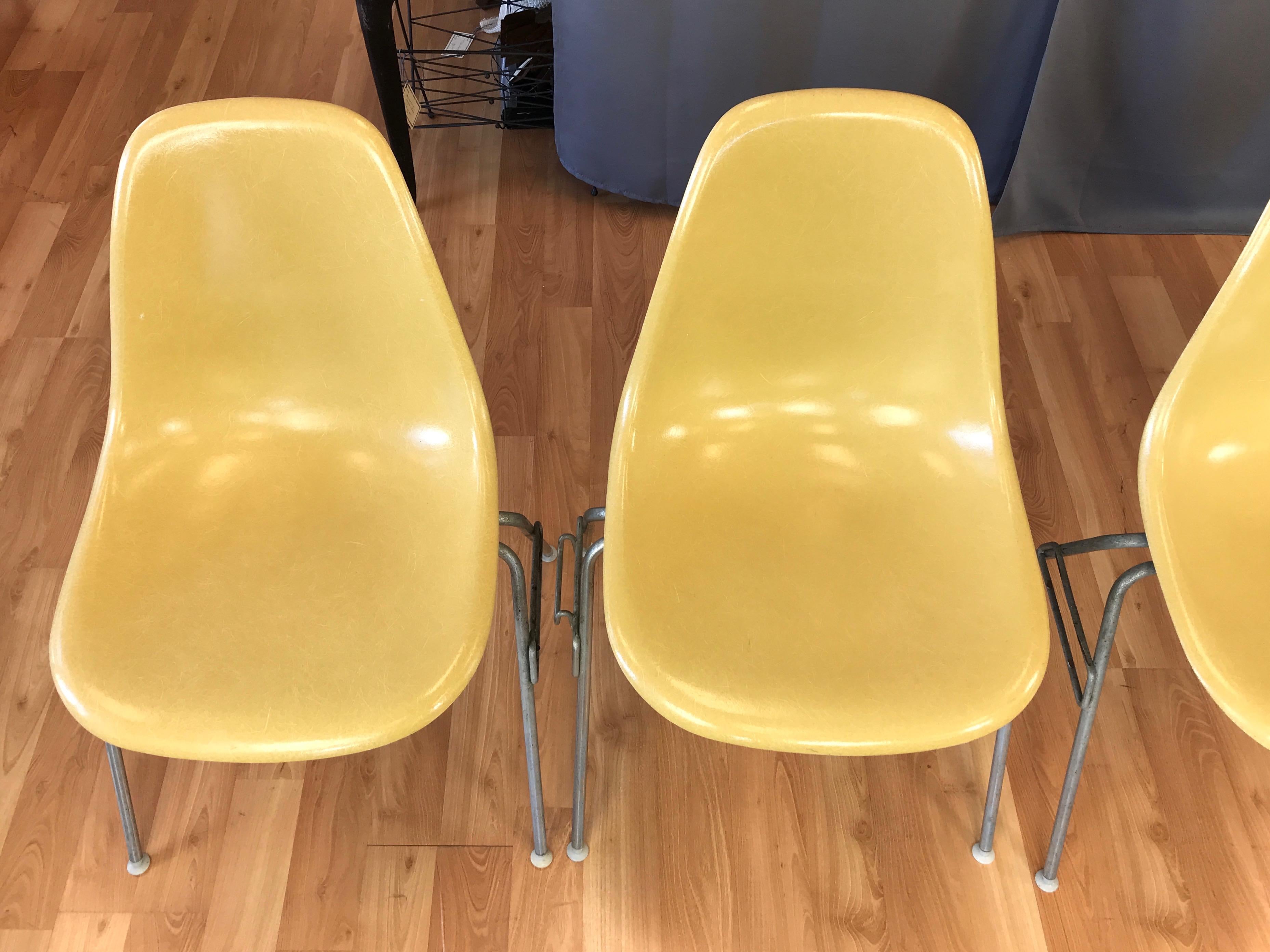 Mid-Century Modern Eames for Herman Miller Vintage DSS Shell Chairs, Set of Six