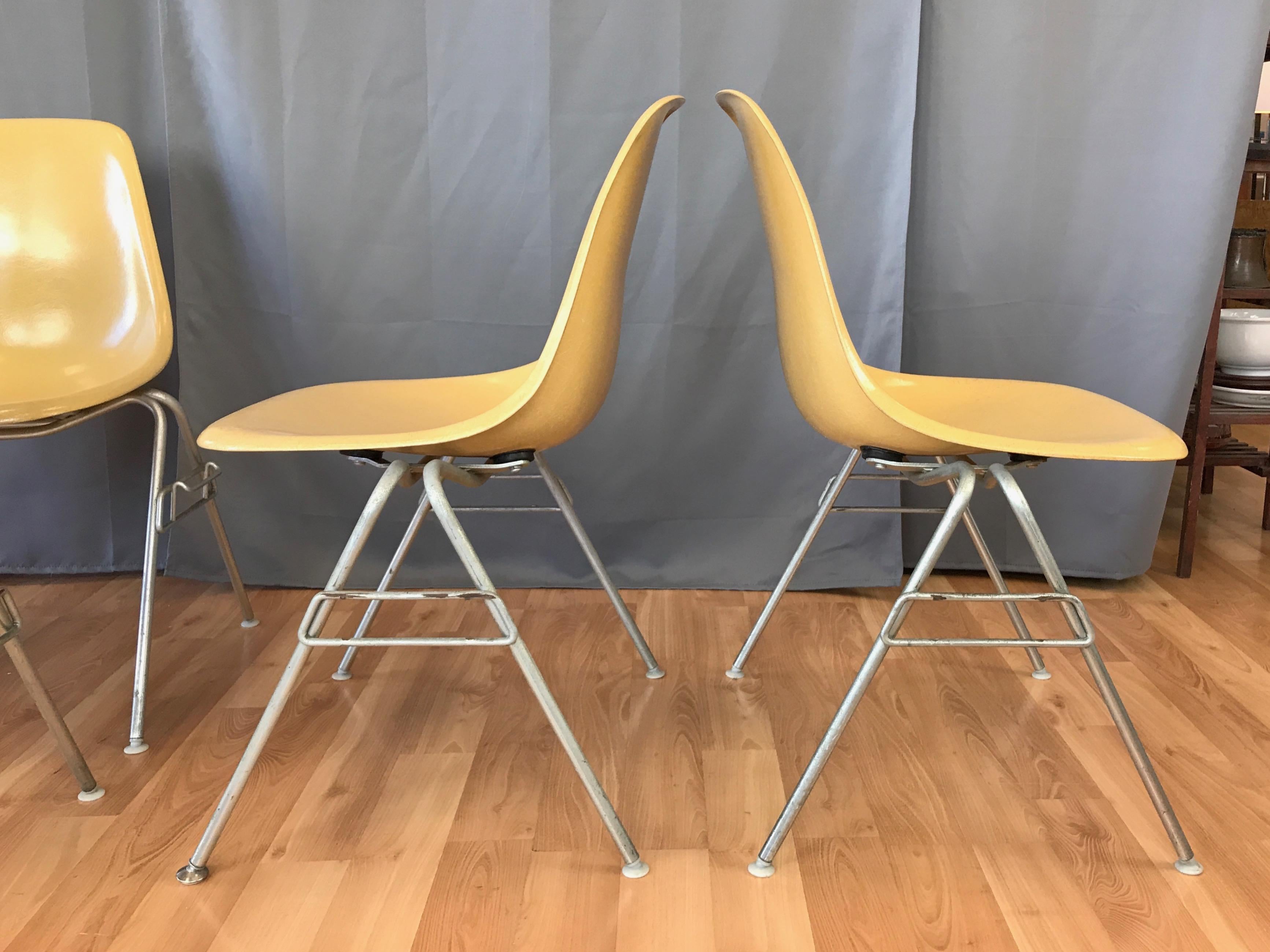 Late 20th Century Eames for Herman Miller Vintage DSS Shell Chairs, Set of Six