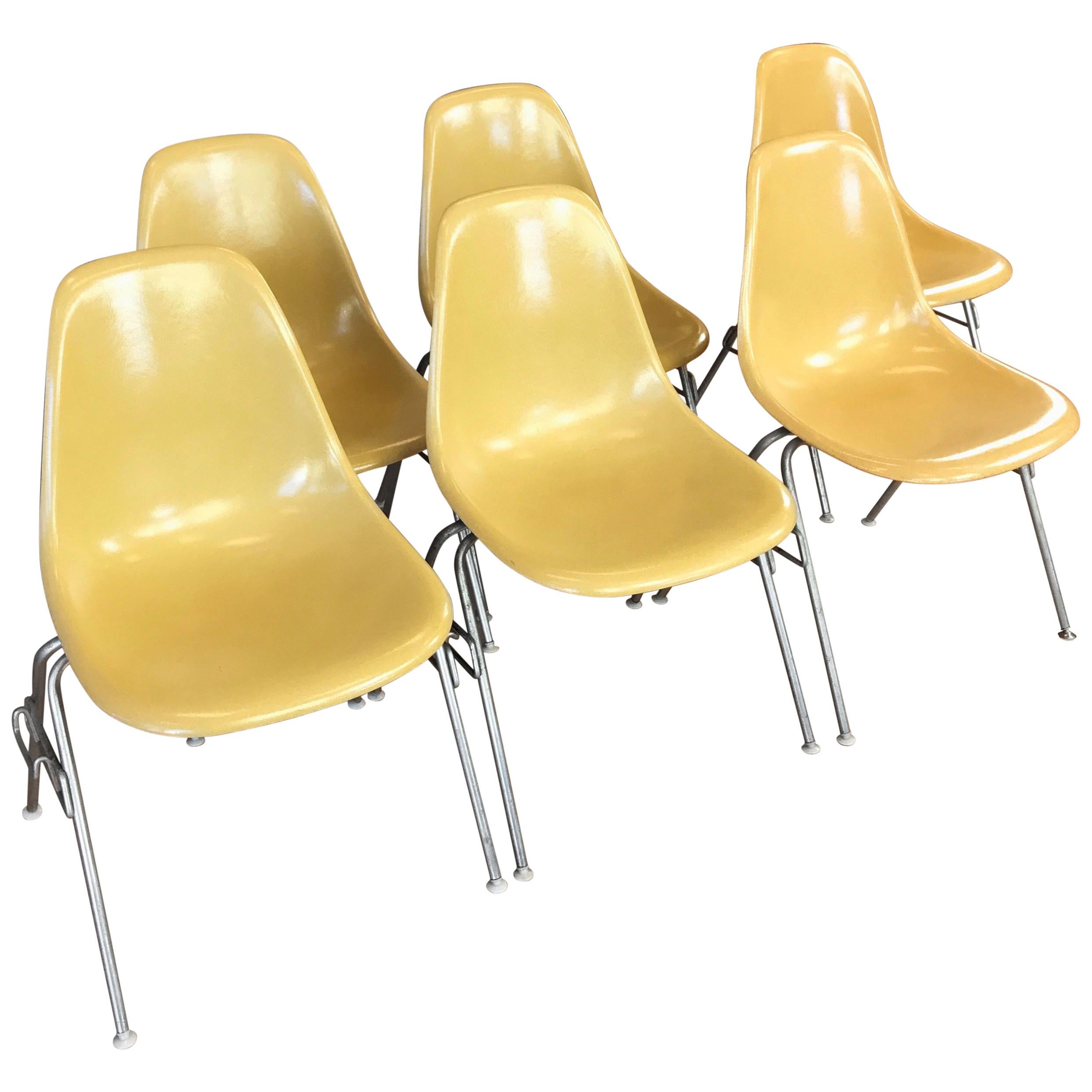 Eames for Herman Miller Vintage DSS Shell Chairs, Set of Six