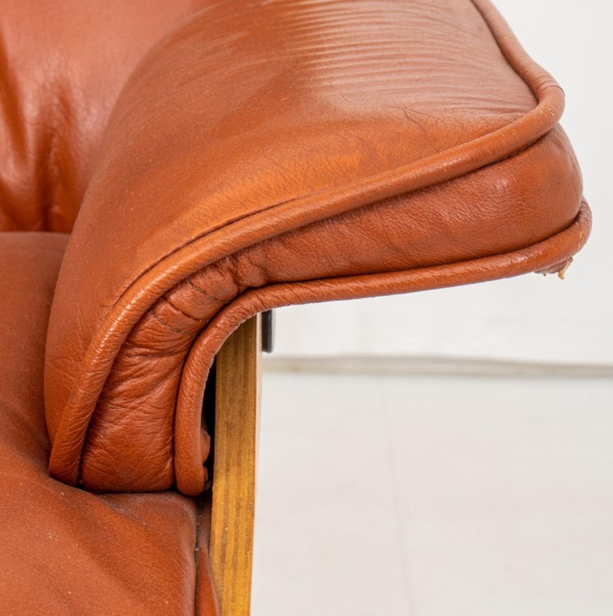 Contemporary Eames for Miller Manner Leather Arm Chair