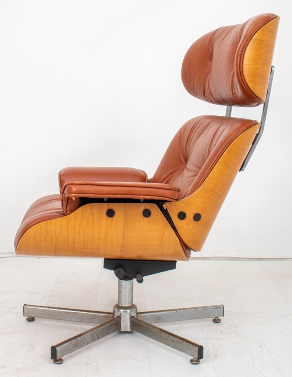 Eames for Miller Manner Leather Arm Chair For Sale 1