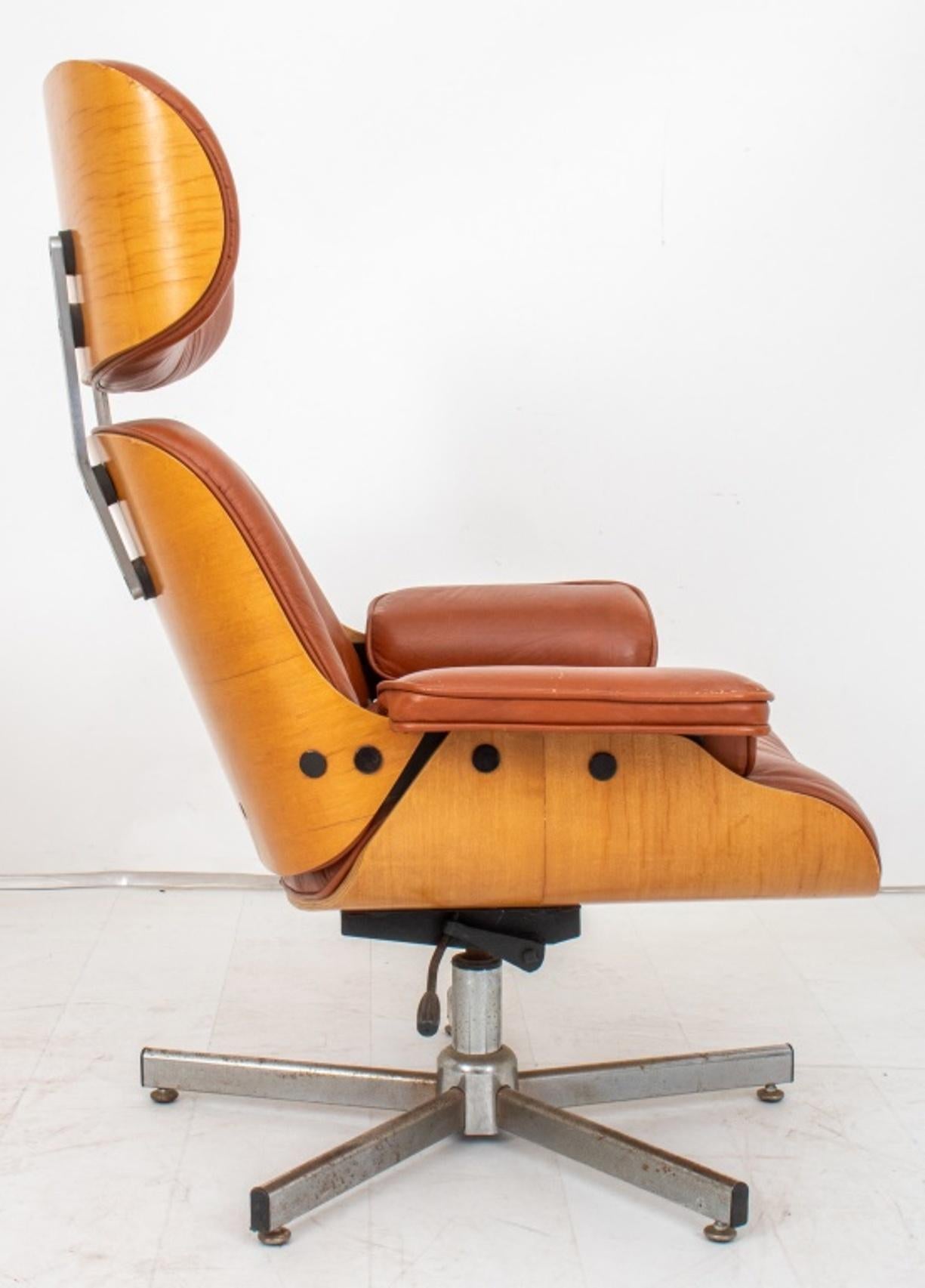 Eames for Miller Manner Leather Arm Chair For Sale 3