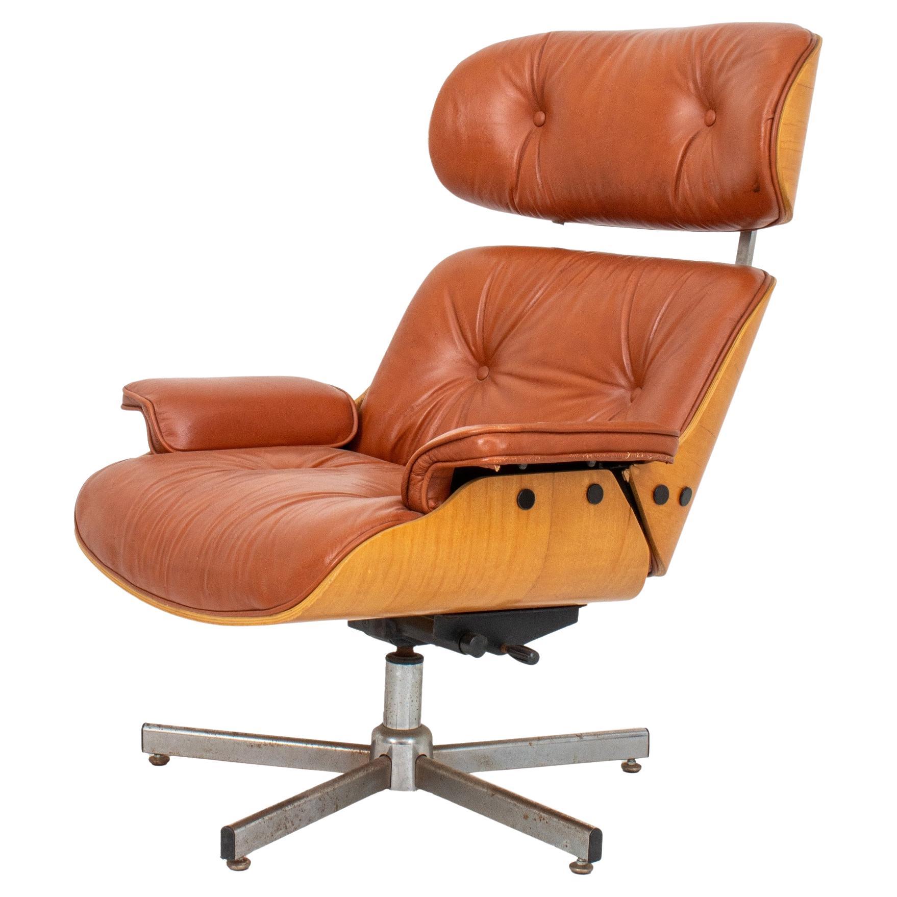Eames for Miller Manner Leather Arm Chair For Sale