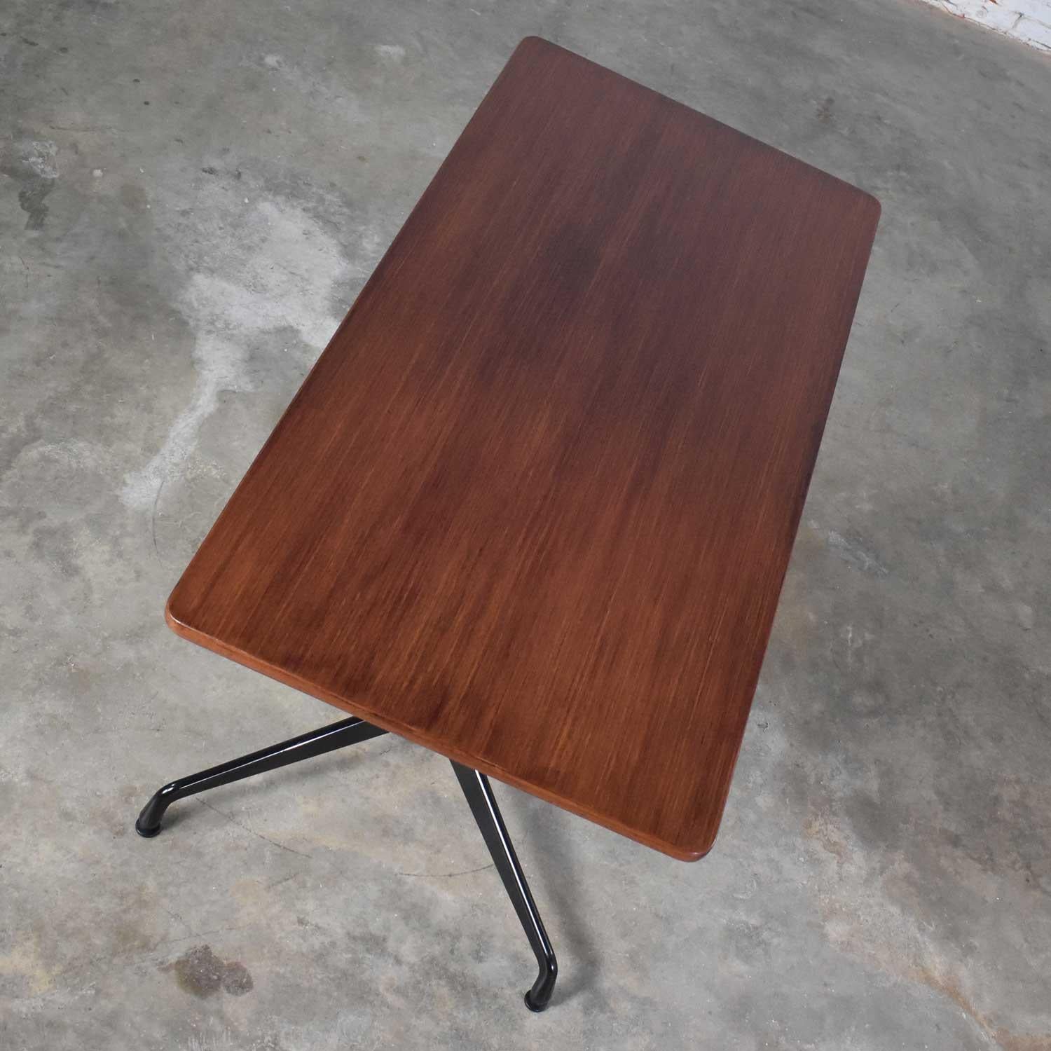 American Eames Herman Miller Aluminum Group Conference or Dining Table Rosewood and Black