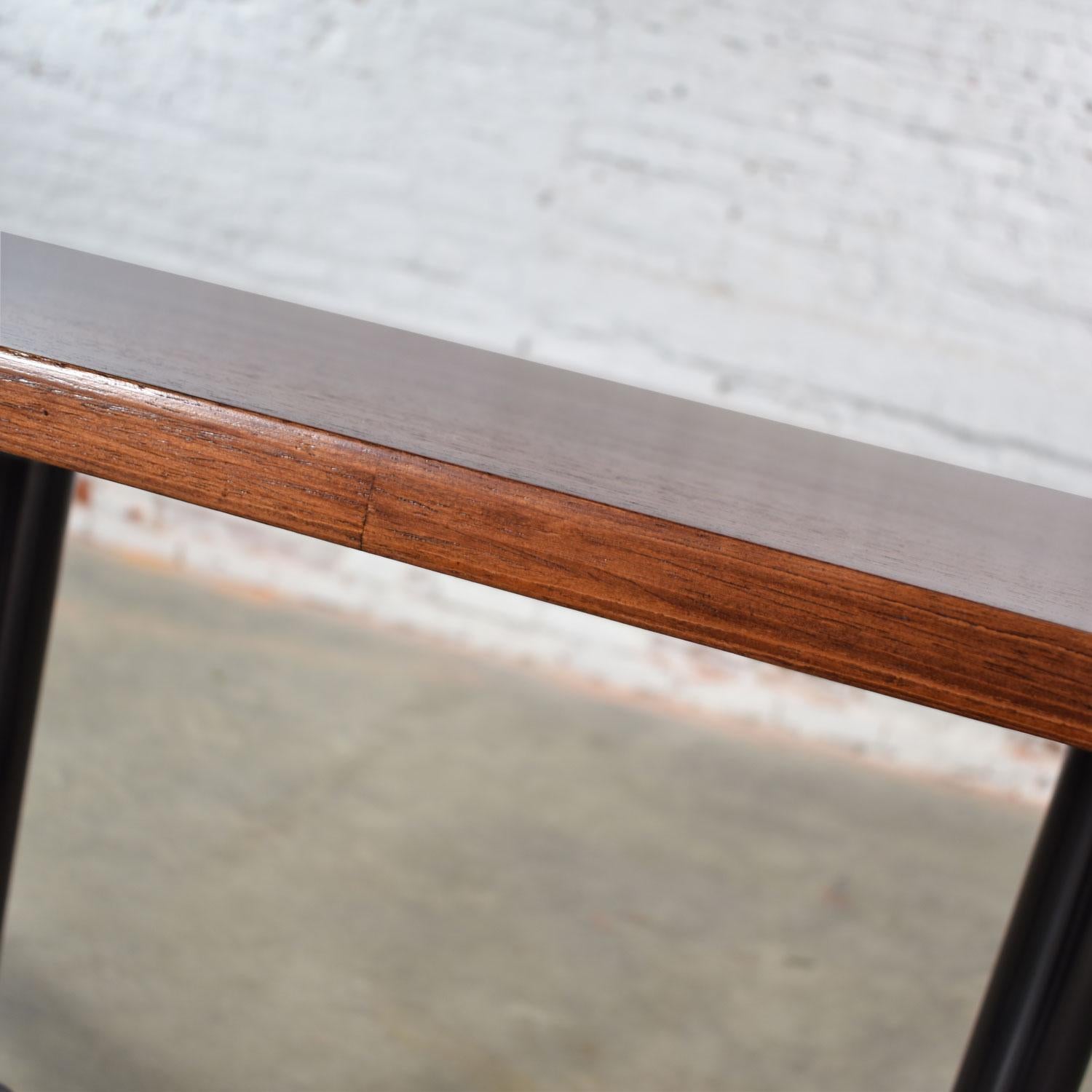 Veneer Eames Herman Miller Aluminum Group Conference or Dining Table Rosewood and Black