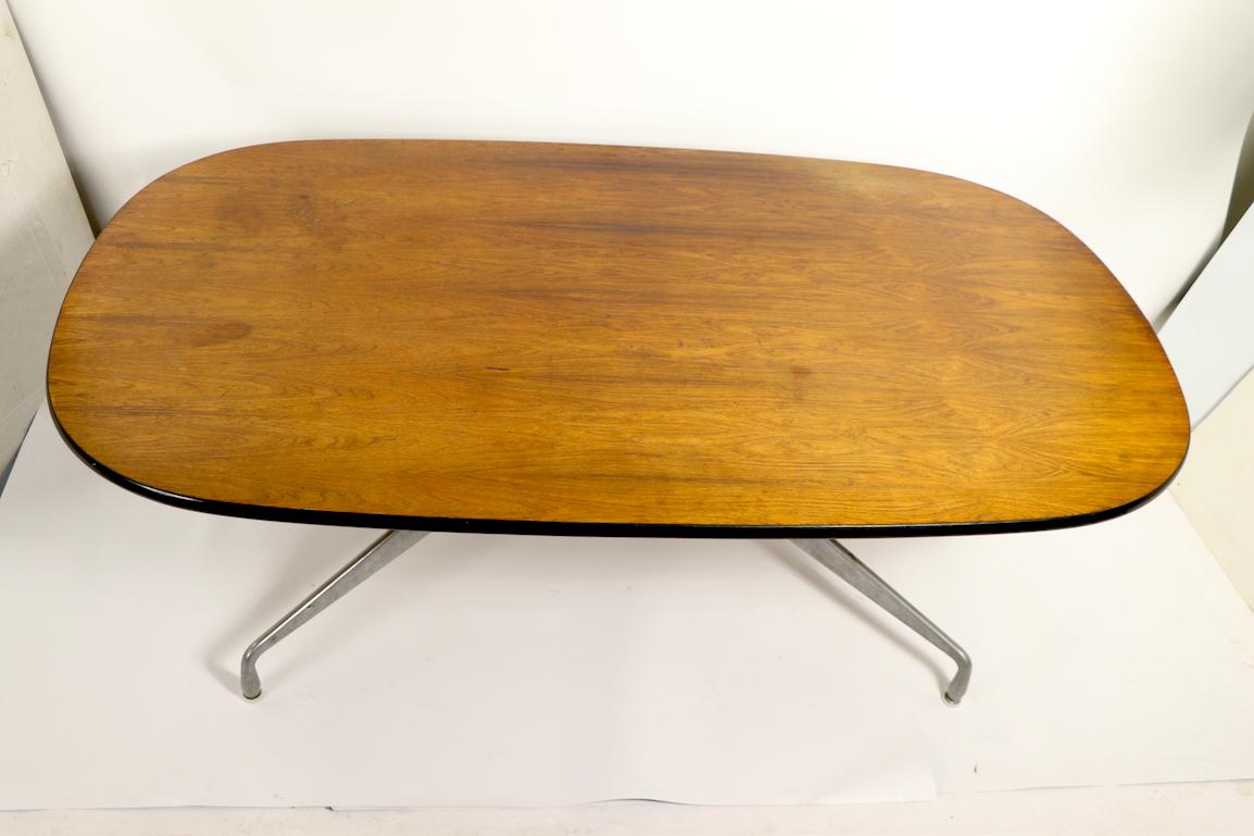 Mid-Century Modern Eames Herman Miller Aluminum Group Conference Table with Rosewood Top