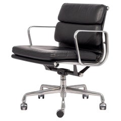 Eames Herman Miller Black Leather Desk Chair Soft Pad 2001