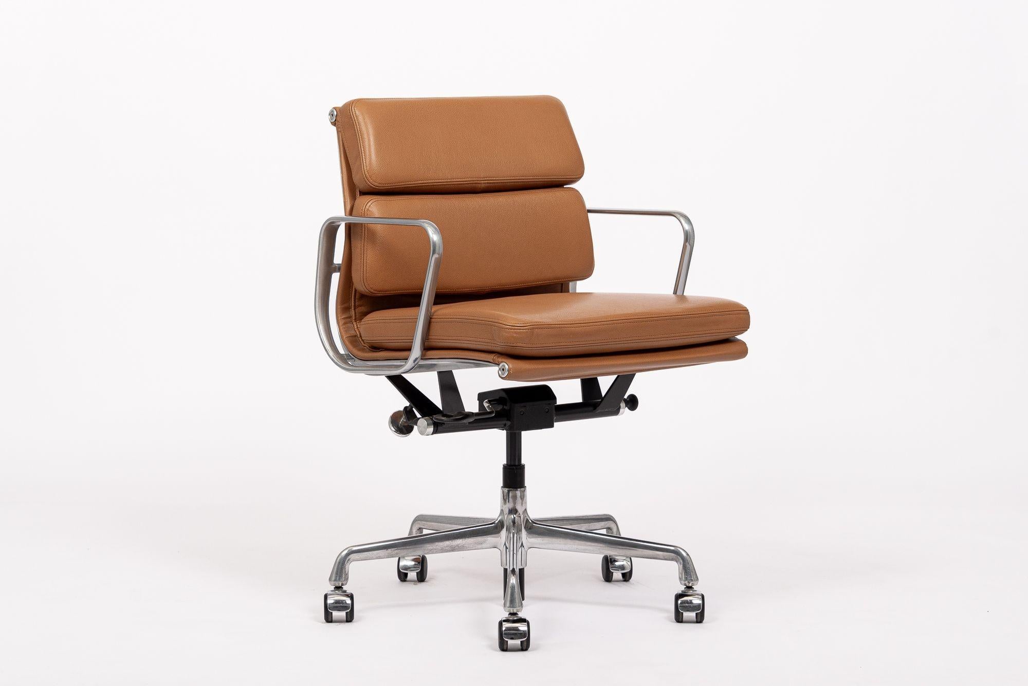 Eames Herman Miller Brown Leather Desk Chair Soft Pad 2000s For Sale at ...