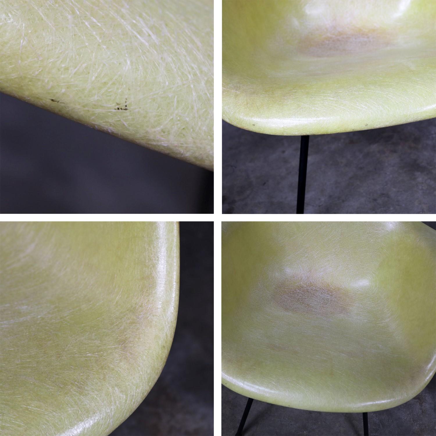Eames Herman Miller LAX Fiberglass Arm Shell Chair X Base Zenith Rope Edge For Sale 2
