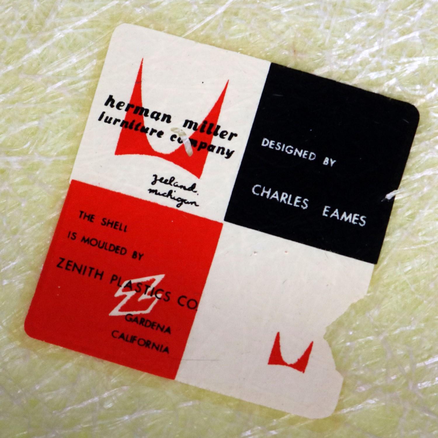 Eames Herman Miller LAX Muschelstuhl aus Fiberglas mit X-Sockel und Zenith-Seilkante im Angebot 8