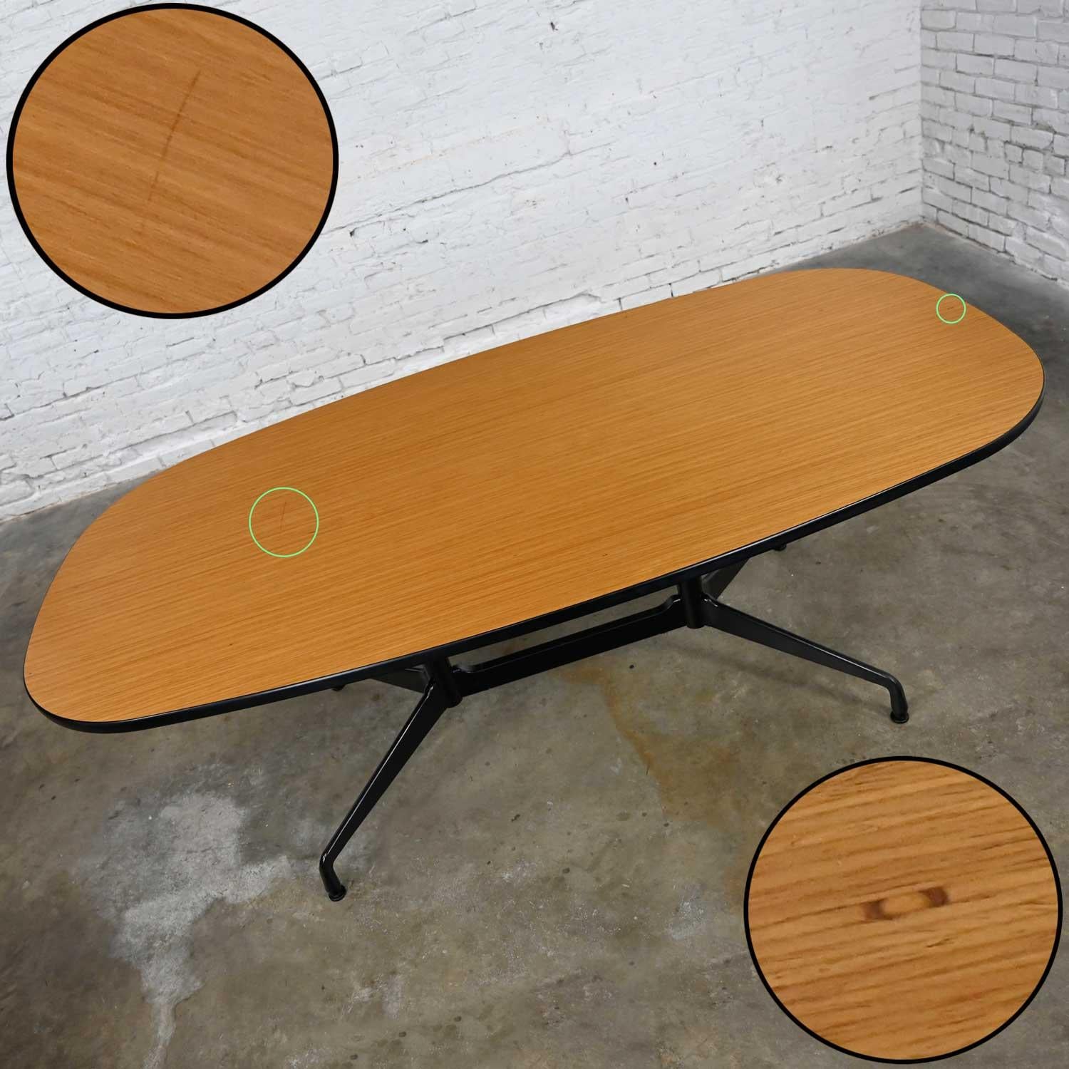 Eames Herman Miller Oval Conference or Dining Table Universal Segmented Base 4