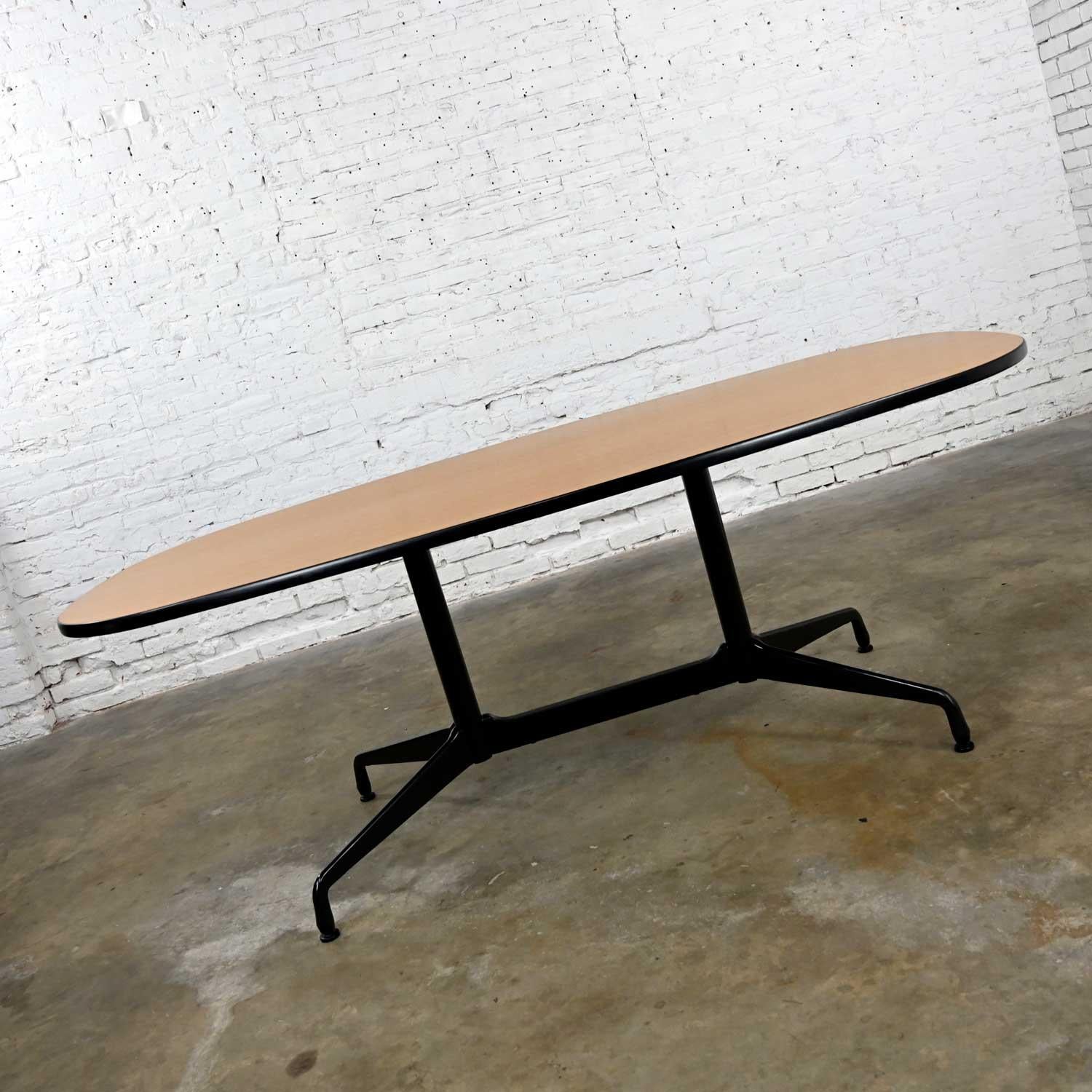 Cast Eames Herman Miller Oval Conference or Dining Table Universal Segmented Base