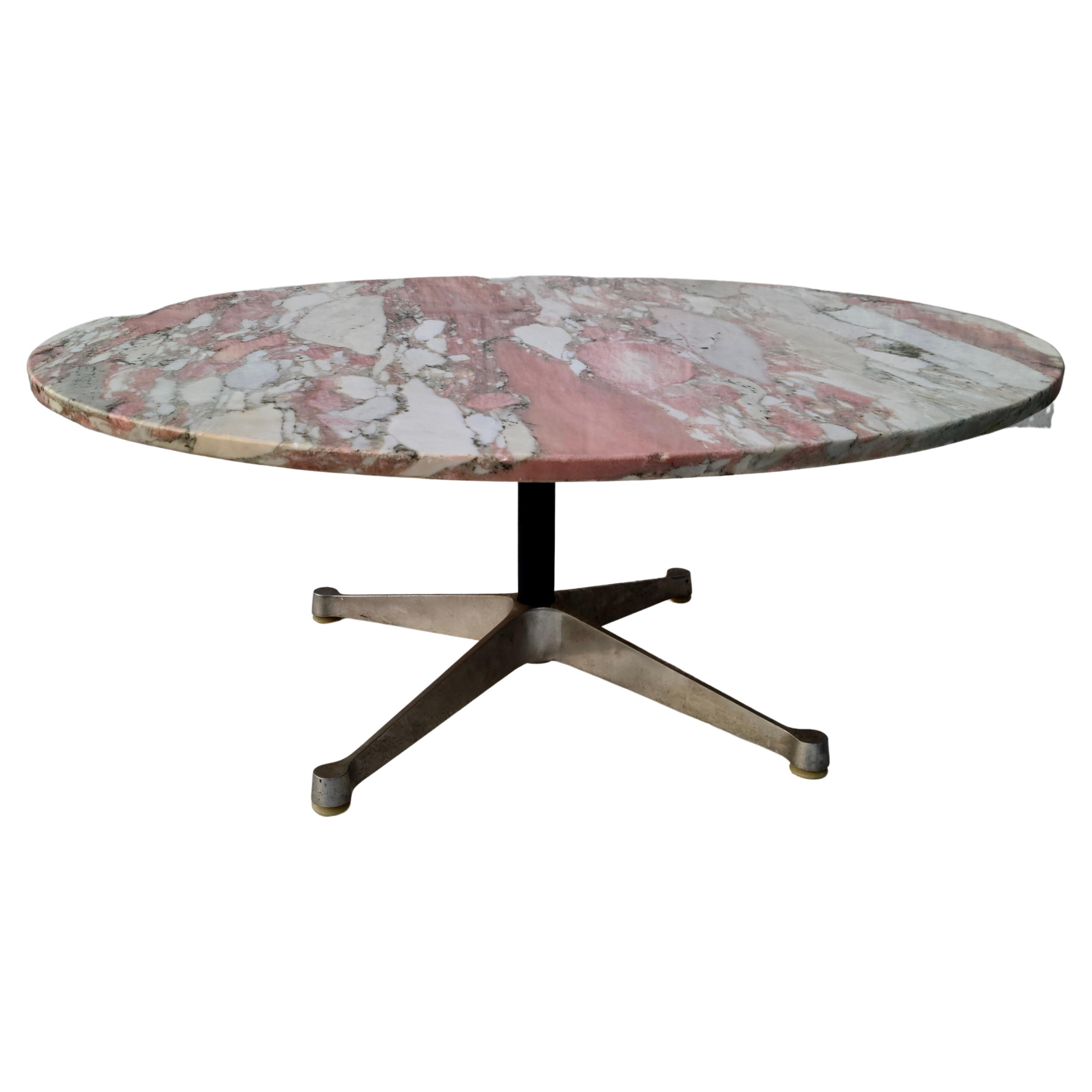 Eames Herman Miller Pink Marble Aluminum Group Coffee Table. 7